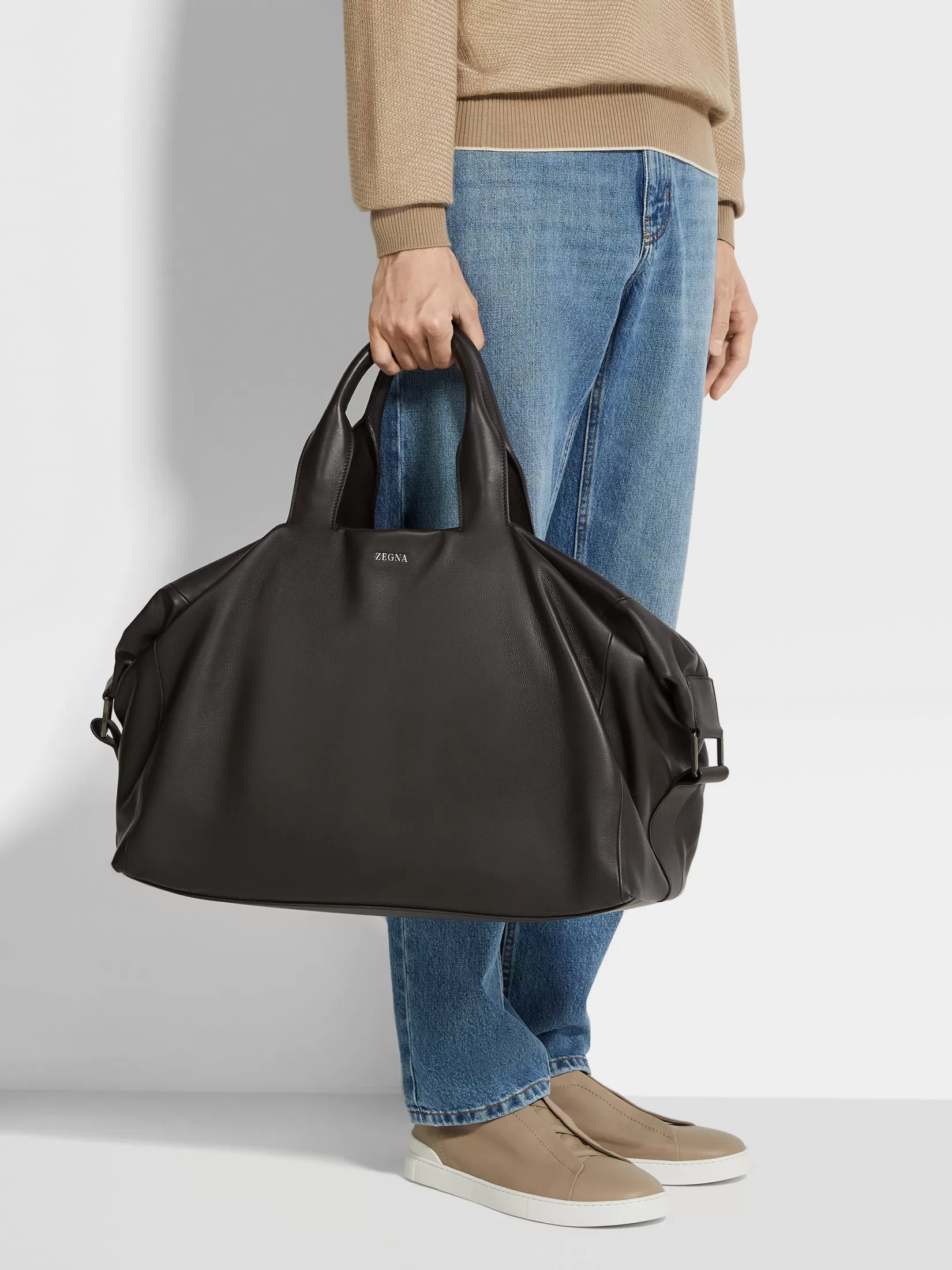 Clearance ZEGNA Bolsa de Viaje Raglan en SECONDSKIN Marrón Oscuro Marrónoscuro