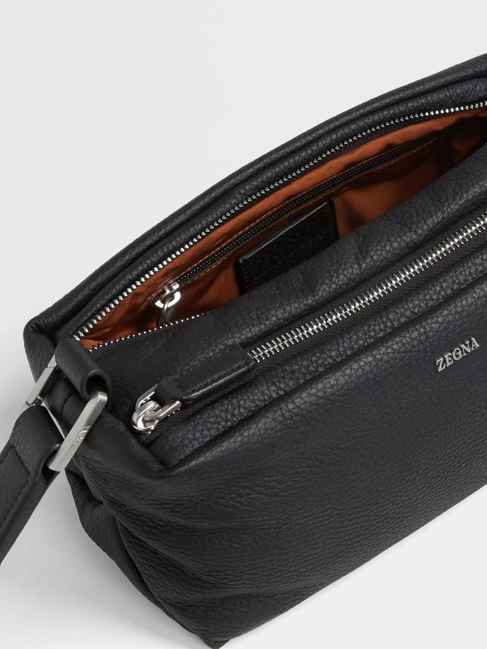 Online ZEGNA Bolso de Mano Softy en Piel de Ciervo Color Negro