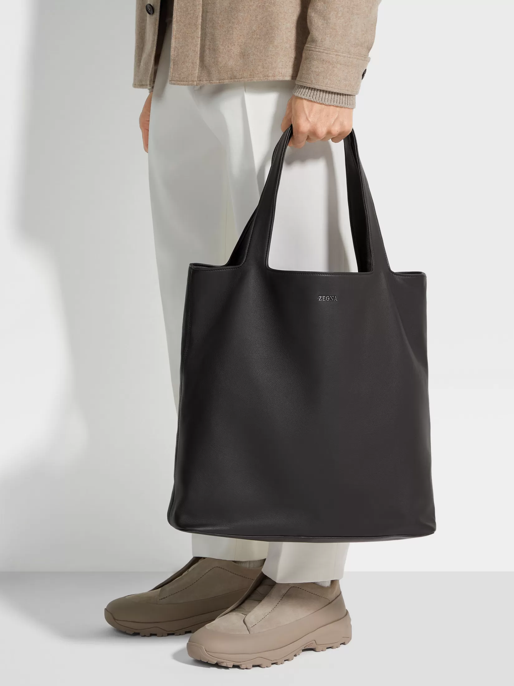 Cheap ZEGNA Bolso Tote en SECONDSKIN Marrón Oscuro Marrónoscuro