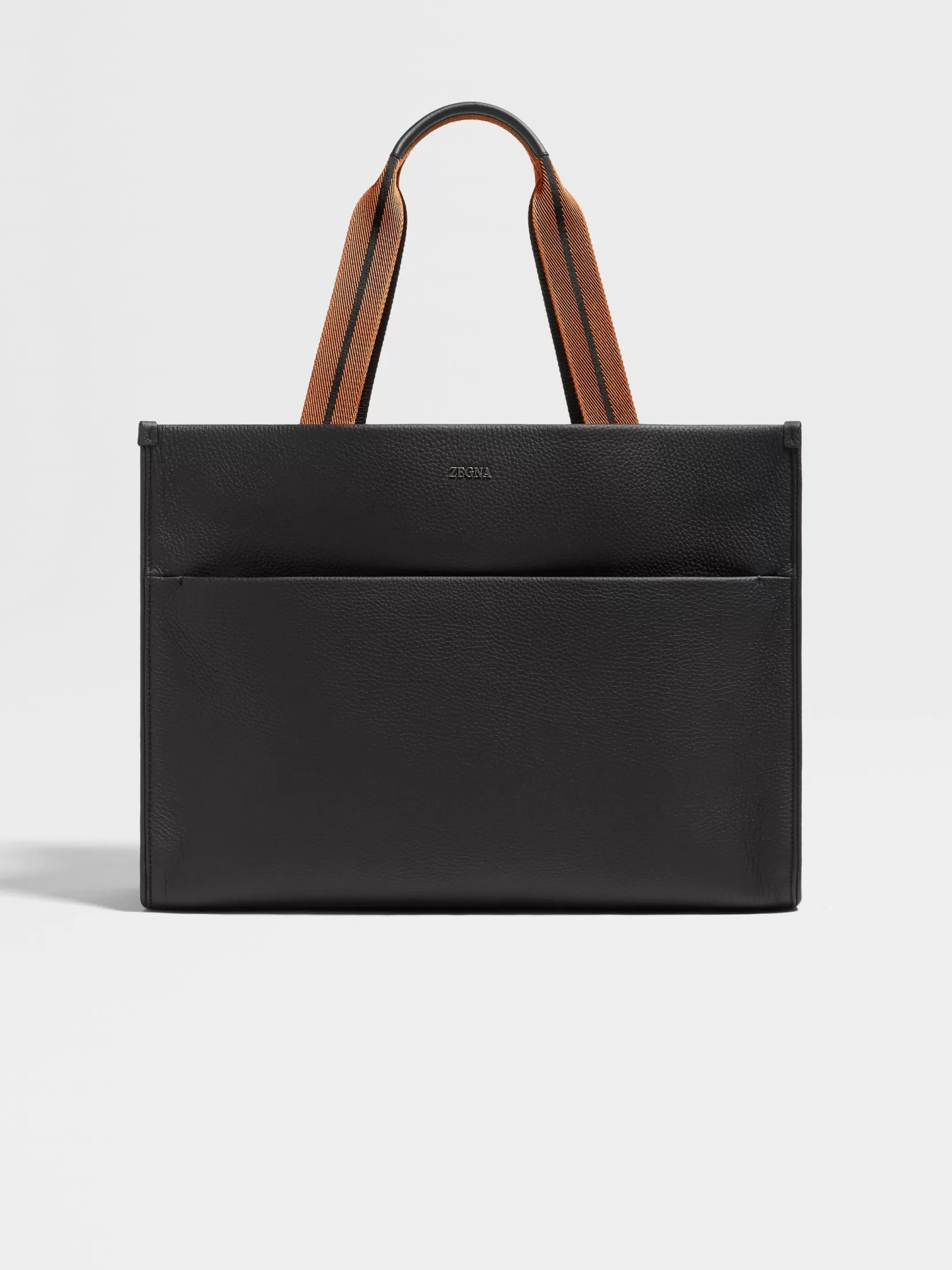 Cheap ZEGNA Bolso Tote Horizontal en Piel de Ciervo Color Negro