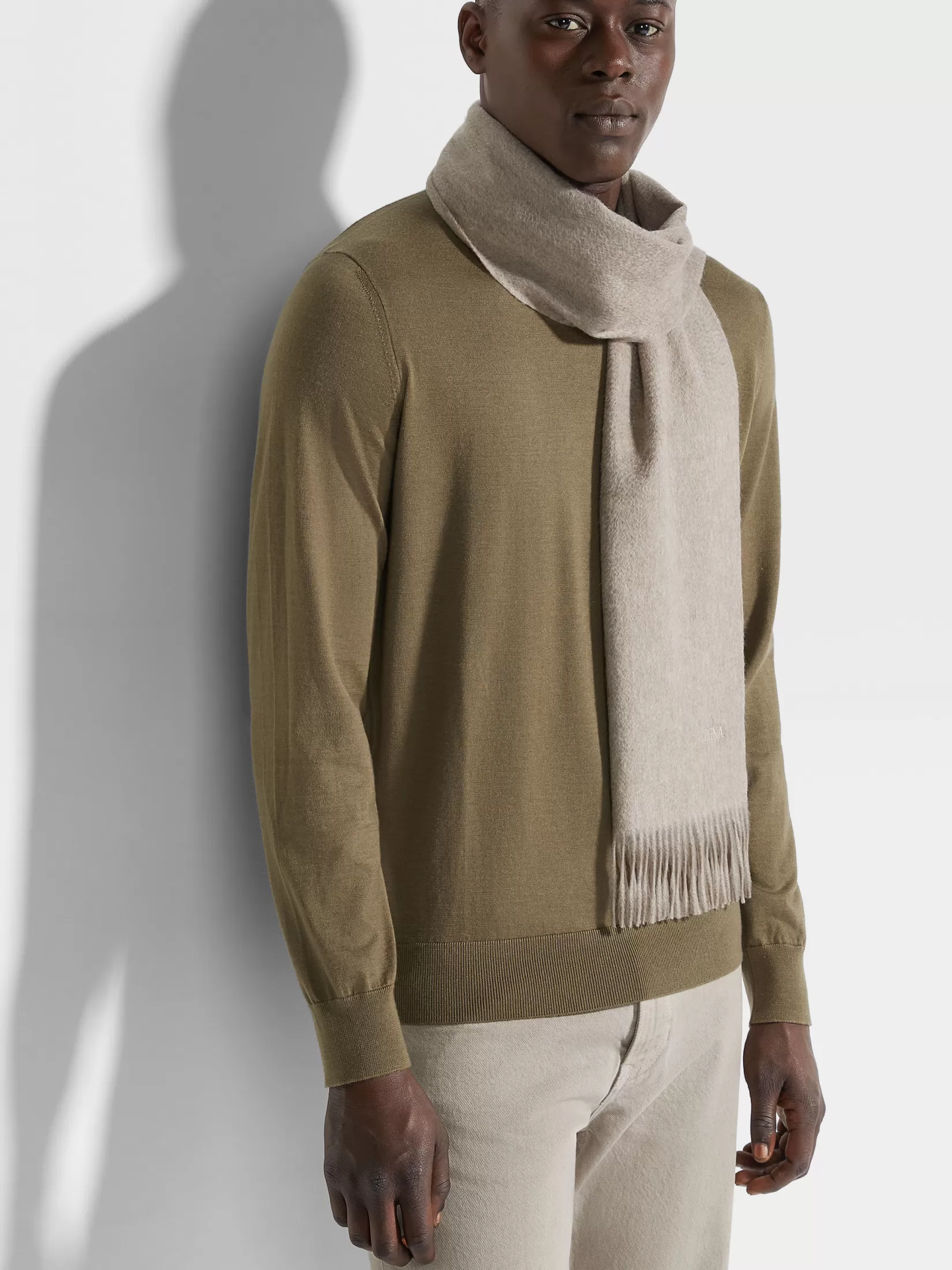 New ZEGNA Bufanda en Oasi Cashmere Color Beige
