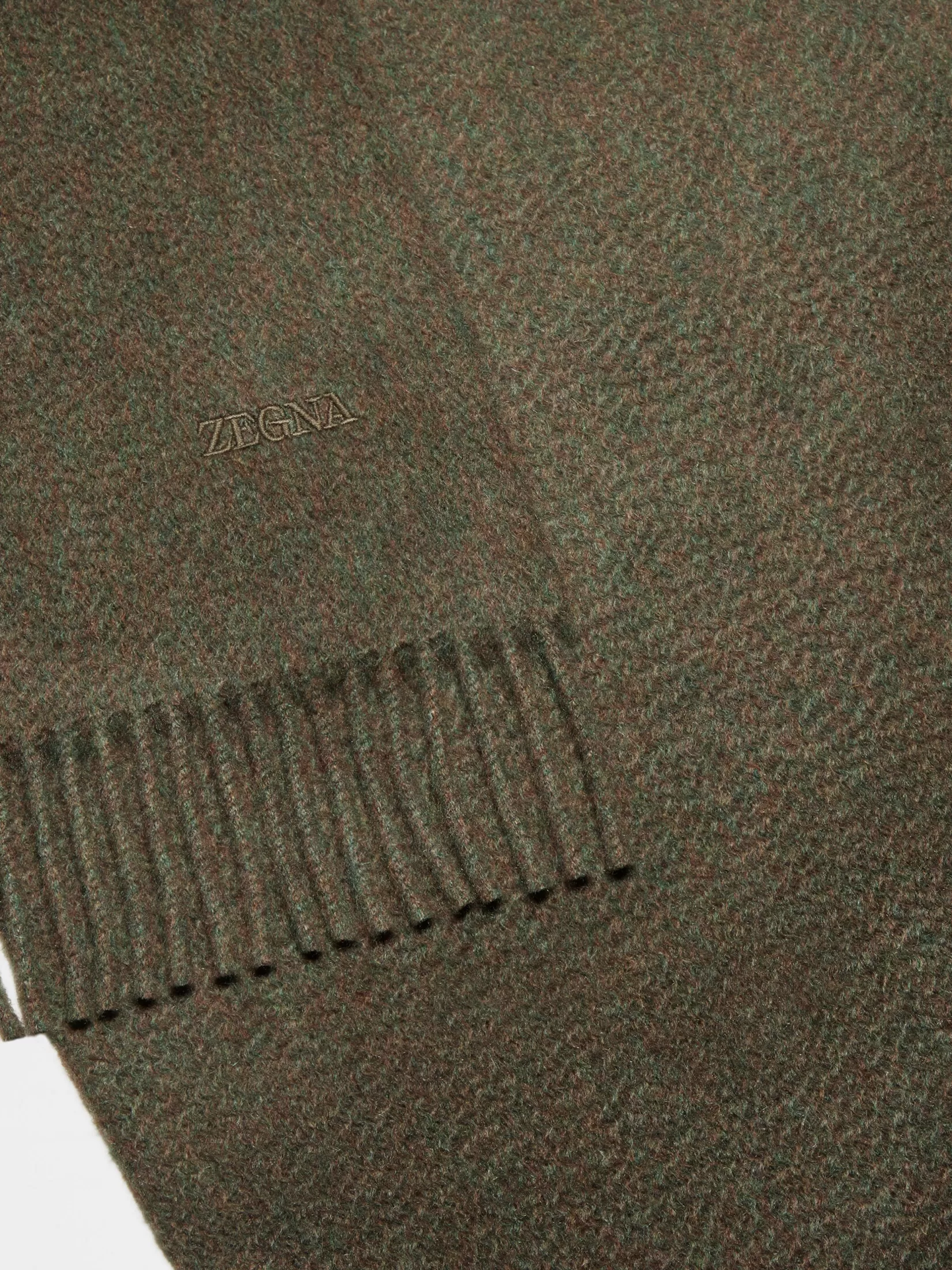 Flash Sale ZEGNA Bufanda en Oasi Cashmere Color Verde Oscuro Jaspeado Verdeoscurojaspeado