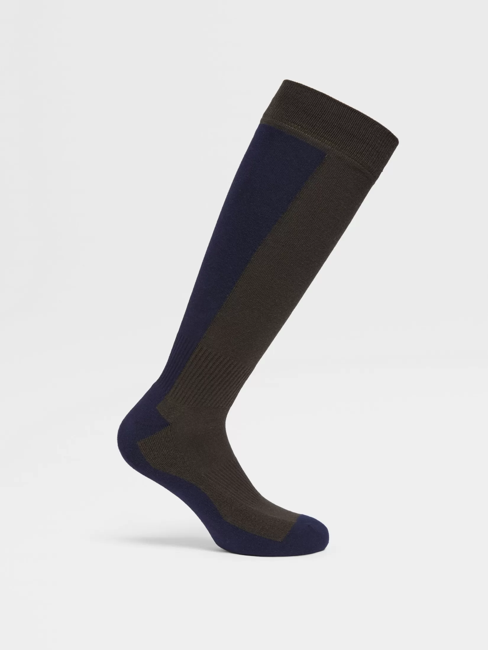 Hot ZEGNA Calcetines en Mezcla de Lana Techmerino™ Color Marrón y Azul Marrón/Azul