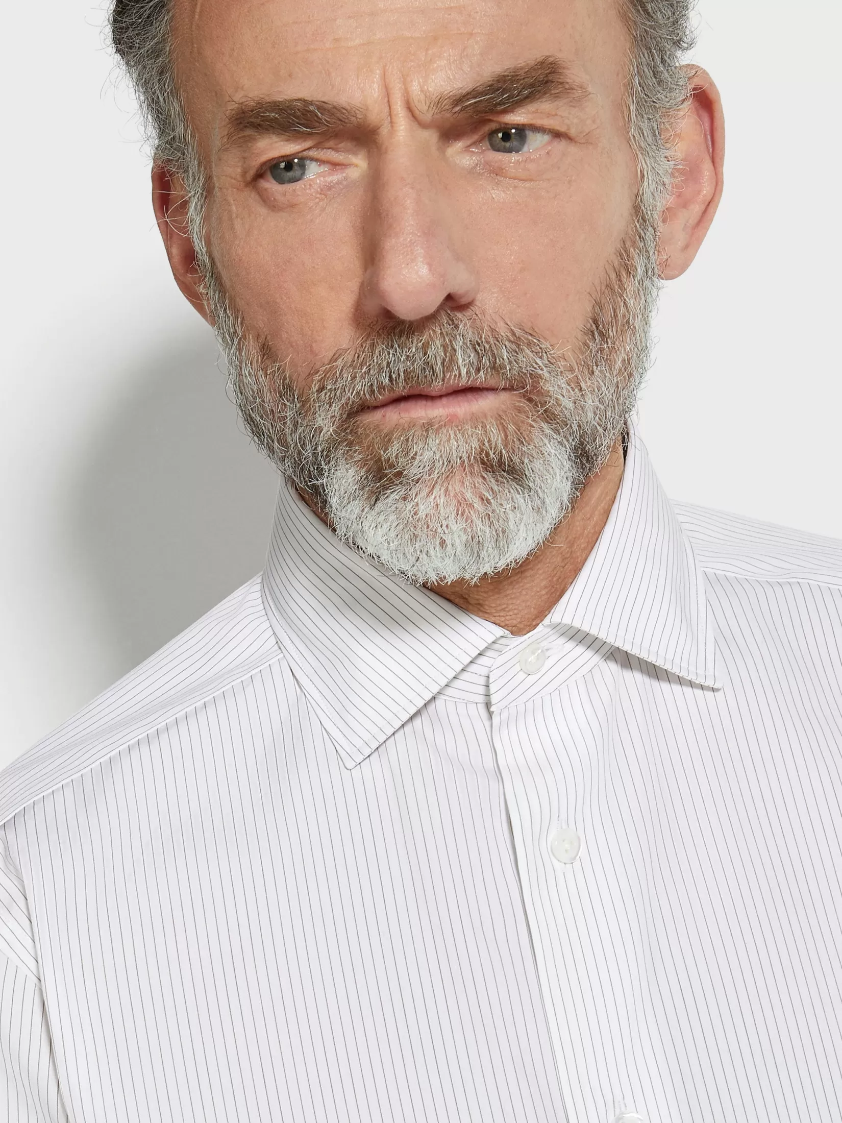 Store ZEGNA Camisa de Algodón Centoventimila a Rayas Color Blanco y Caqui Blanco/Caqui