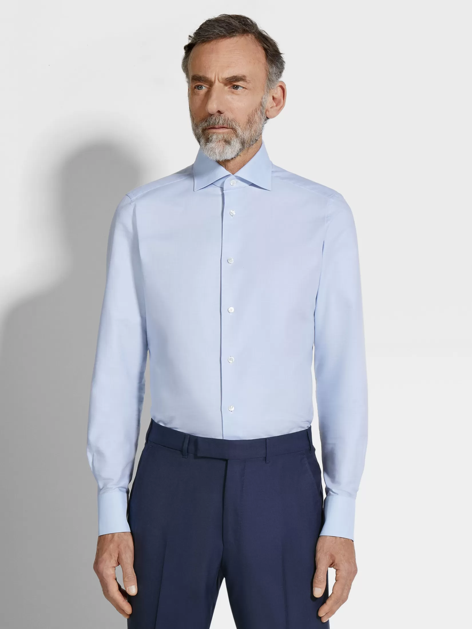 Hot ZEGNA Camisa de Algodón Trofeo™ Color Azul Claro Azulclaro
