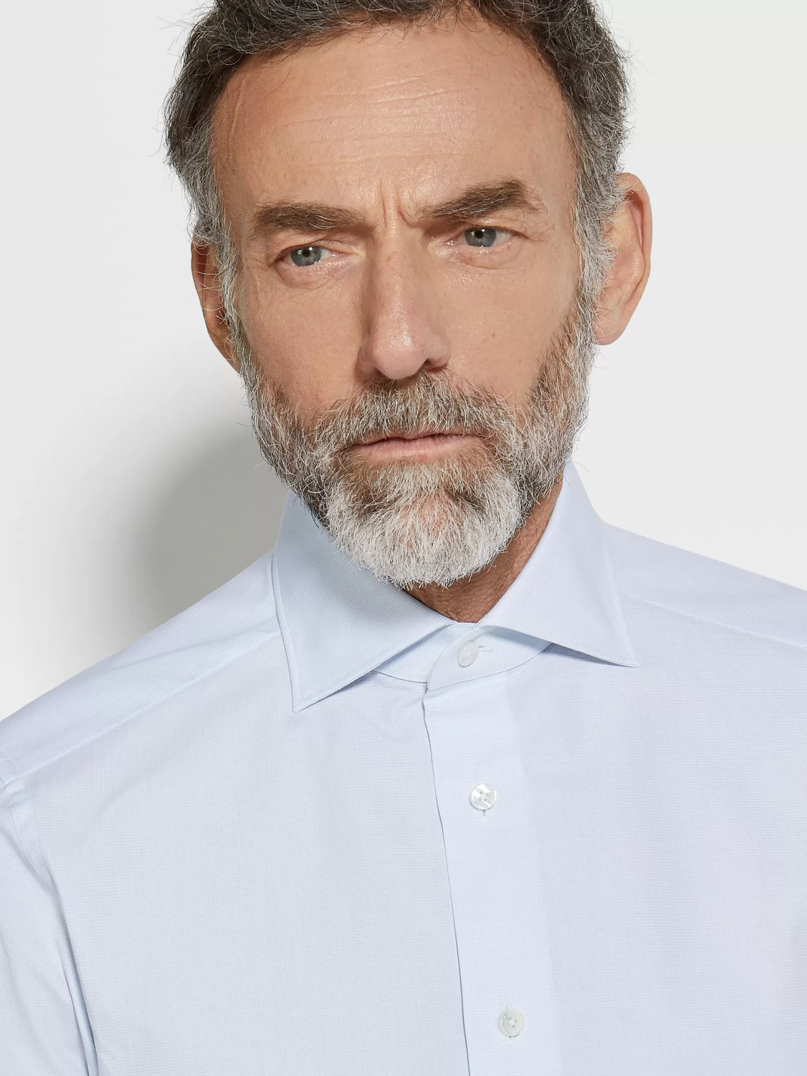 Best Sale ZEGNA Camisa de Algodón Trofeo™ con Cuadros Pequeños Color Azul Claro y Blanco Azulclaro/Blanco