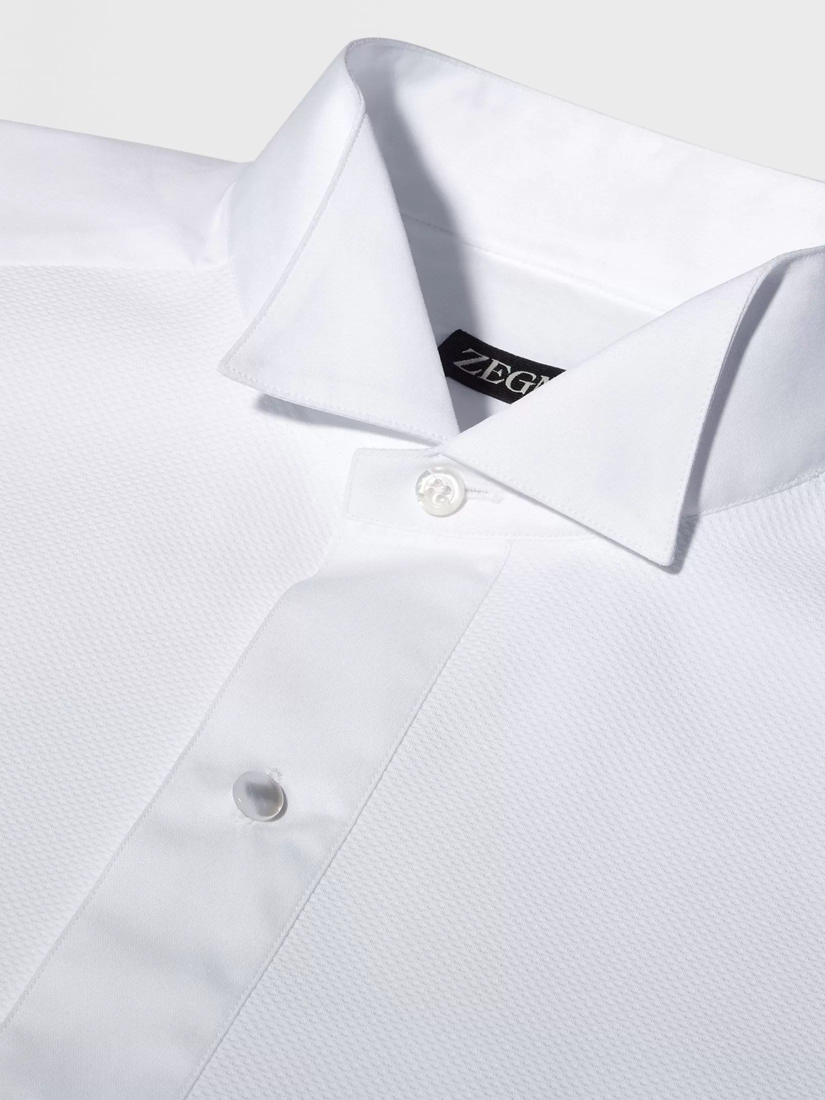 Outlet ZEGNA Camisa de Esmoquin en Algodón Color Blanco