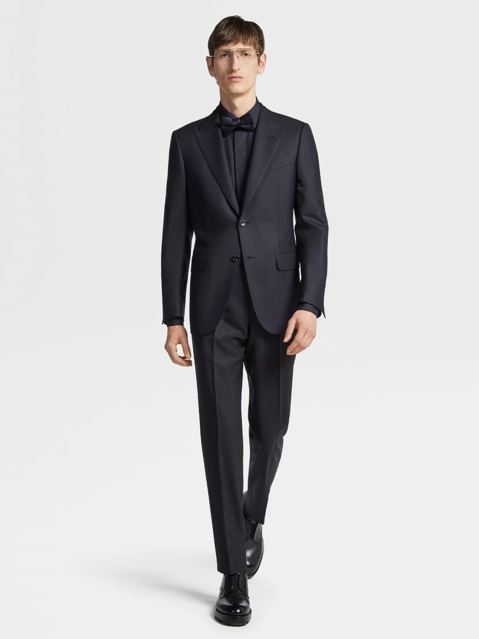 Hot ZEGNA Camisa de Fiesta en Trofeo™ Silk Color Azul Marino Azulmarino