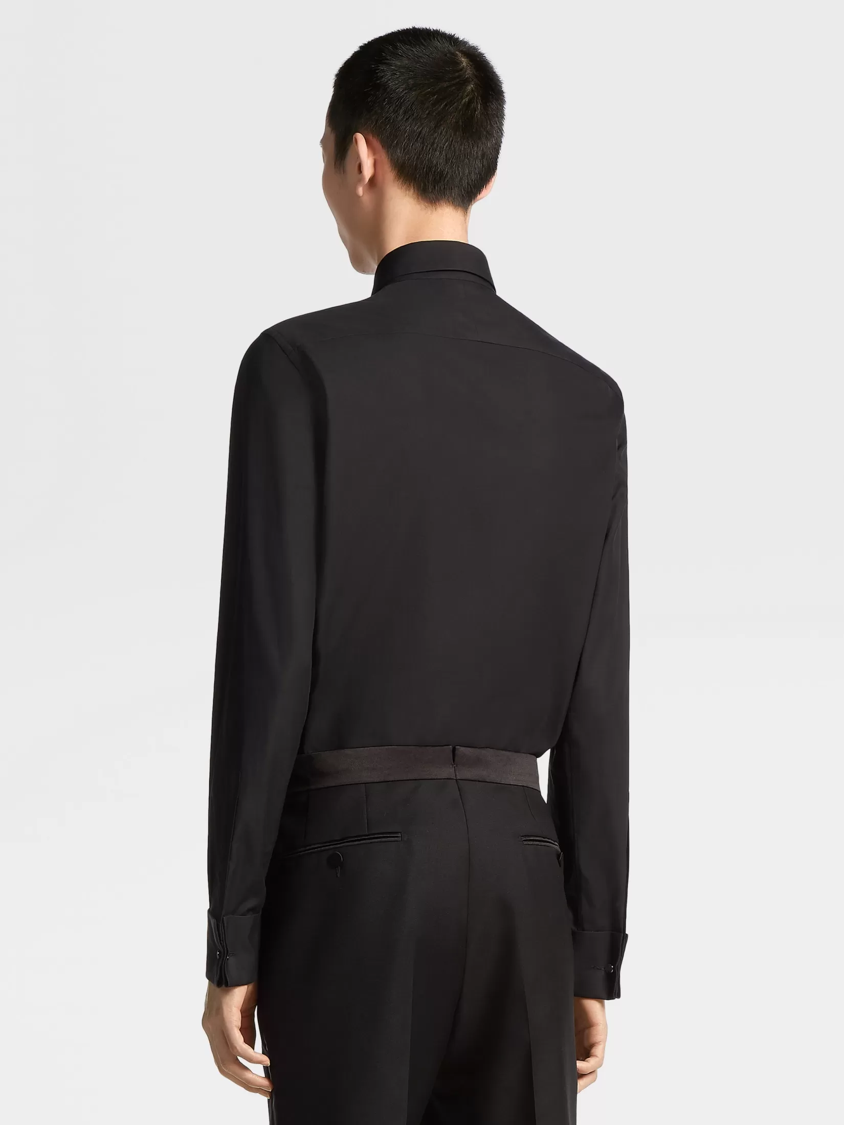 Hot ZEGNA Camisa de Fiesta en Trofeo™ Silk Color Negro