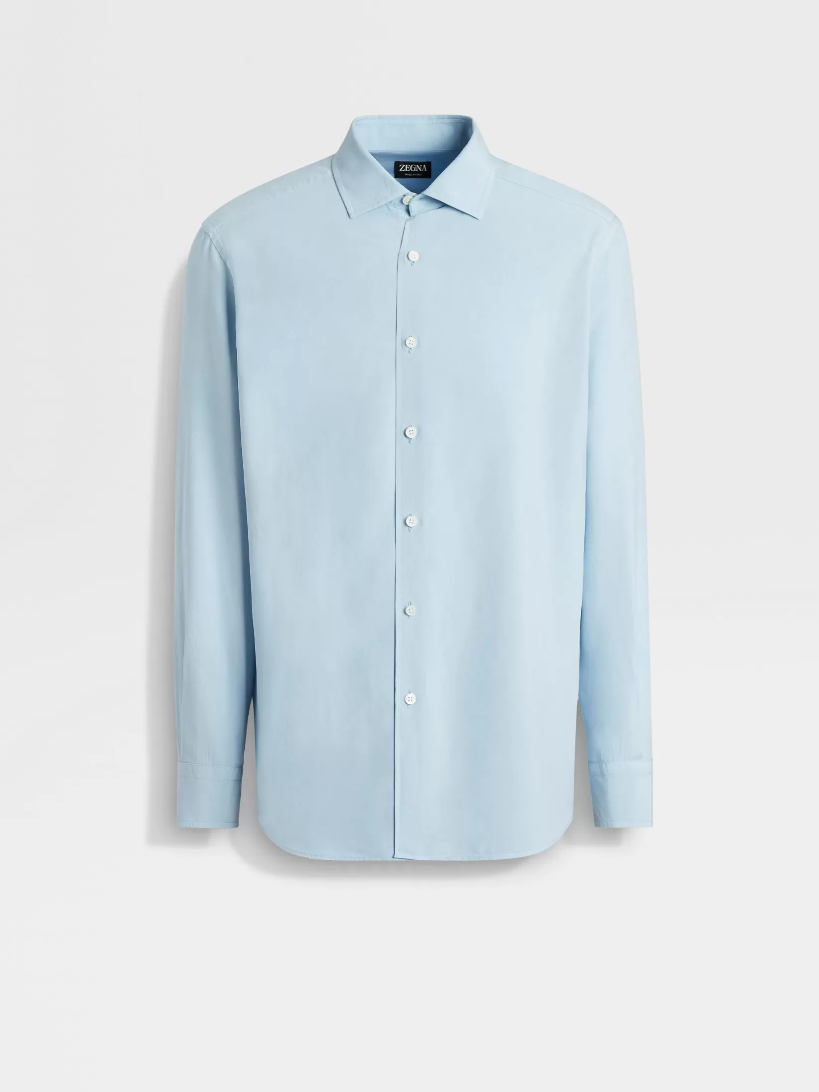 Online ZEGNA Camisa de seda Azulclaro