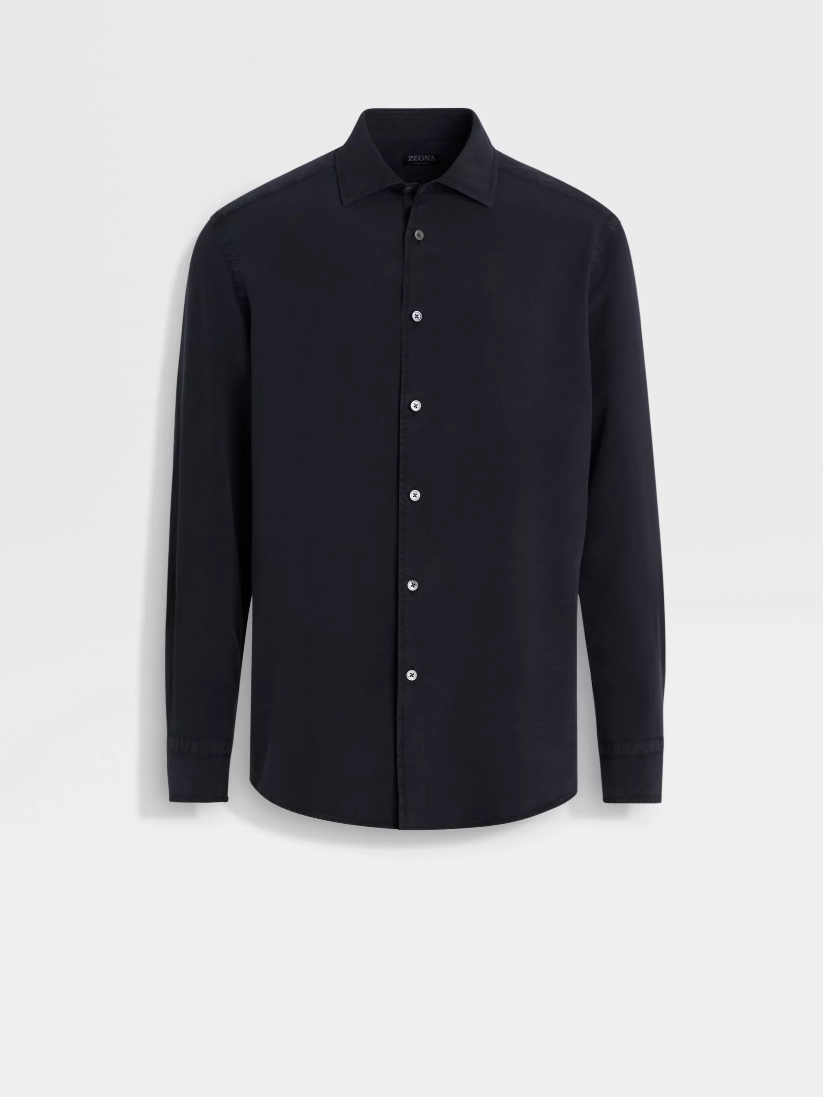 Hot ZEGNA Camisa de seda Azulmarino