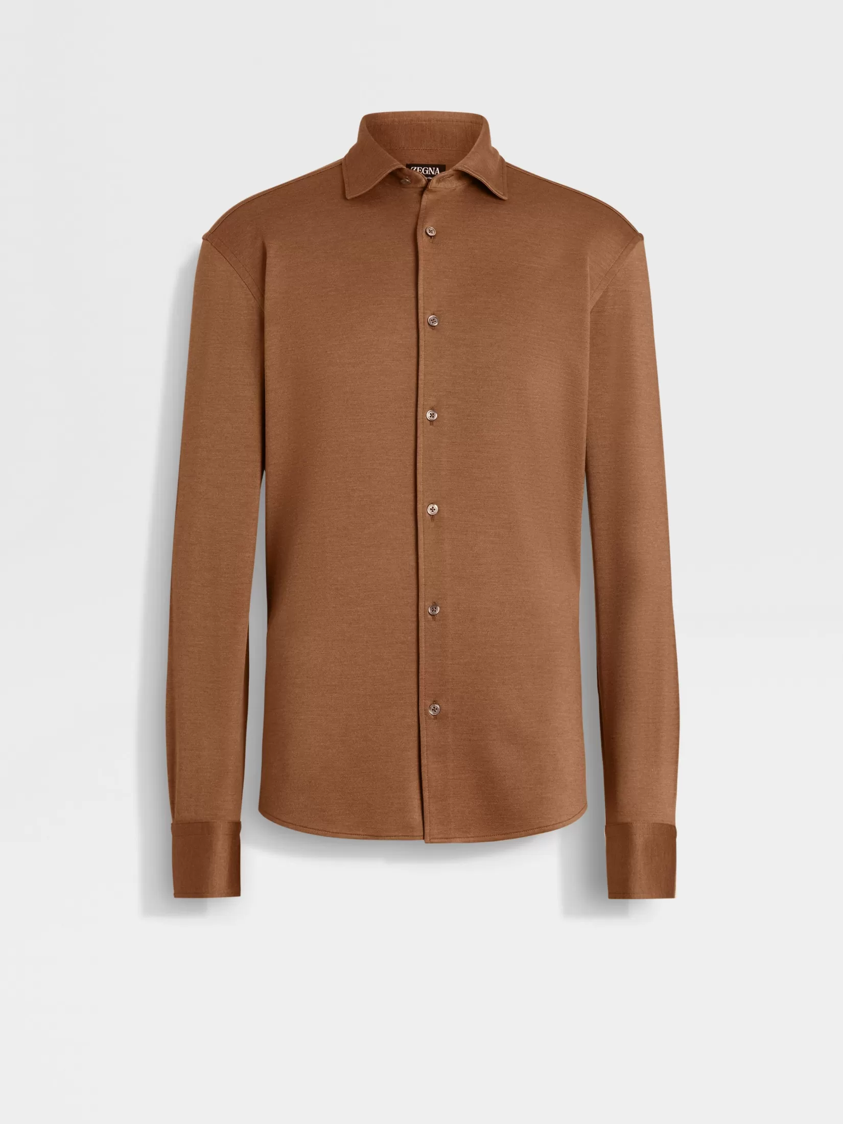 Best Sale ZEGNA Camisa de seda Foliageoscuro