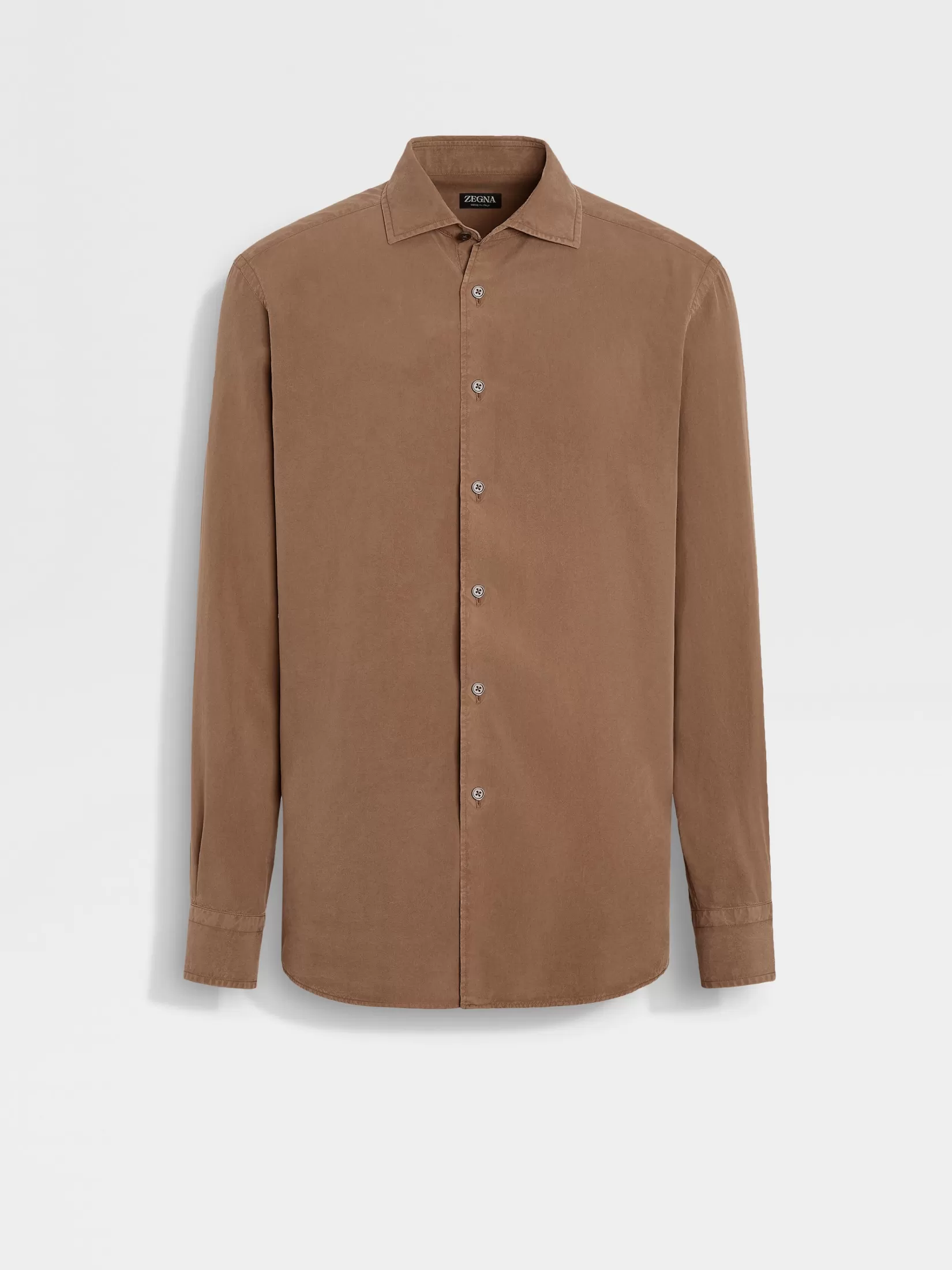 Store ZEGNA Camisa de seda Foliageoscuro