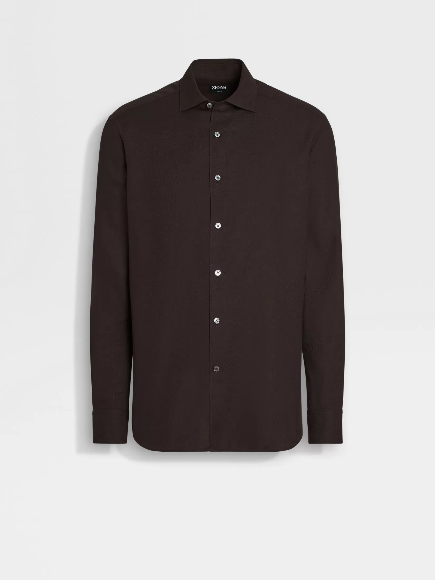 Cheap ZEGNA Camisa en Cashco Marrónoscuro