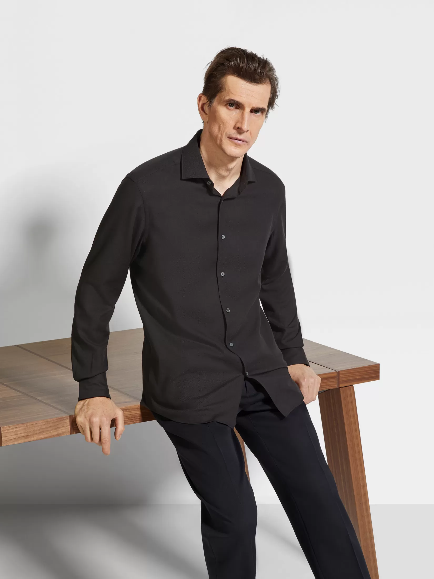 Best Sale ZEGNA Camisa en Cashco Negro