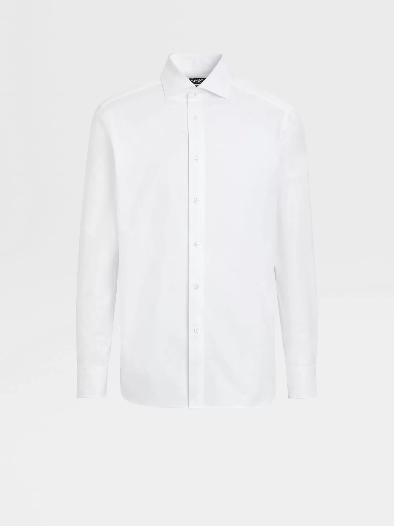 Clearance ZEGNA Camisa Sartorial en Algodón Sea Island de Manga Larga Color Blanco