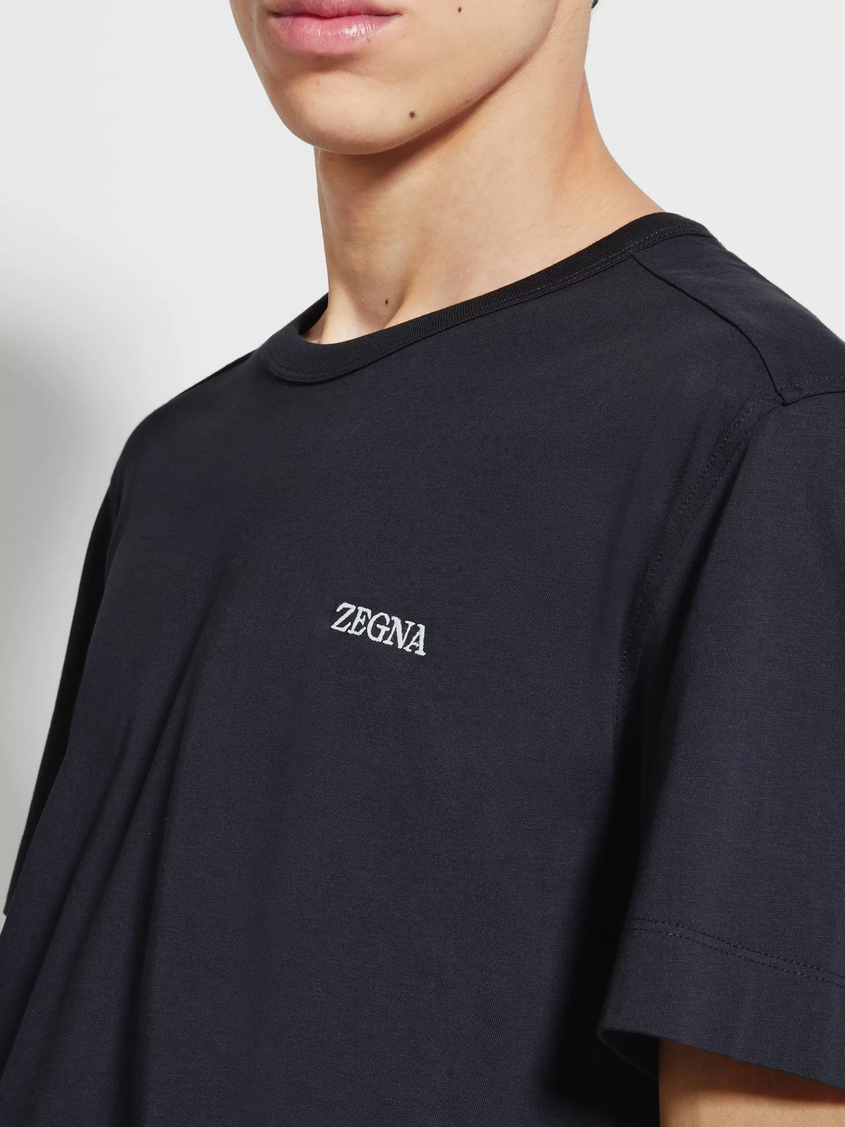 Hot ZEGNA Camiseta de Algodón Color Azul Marino Azulmarino