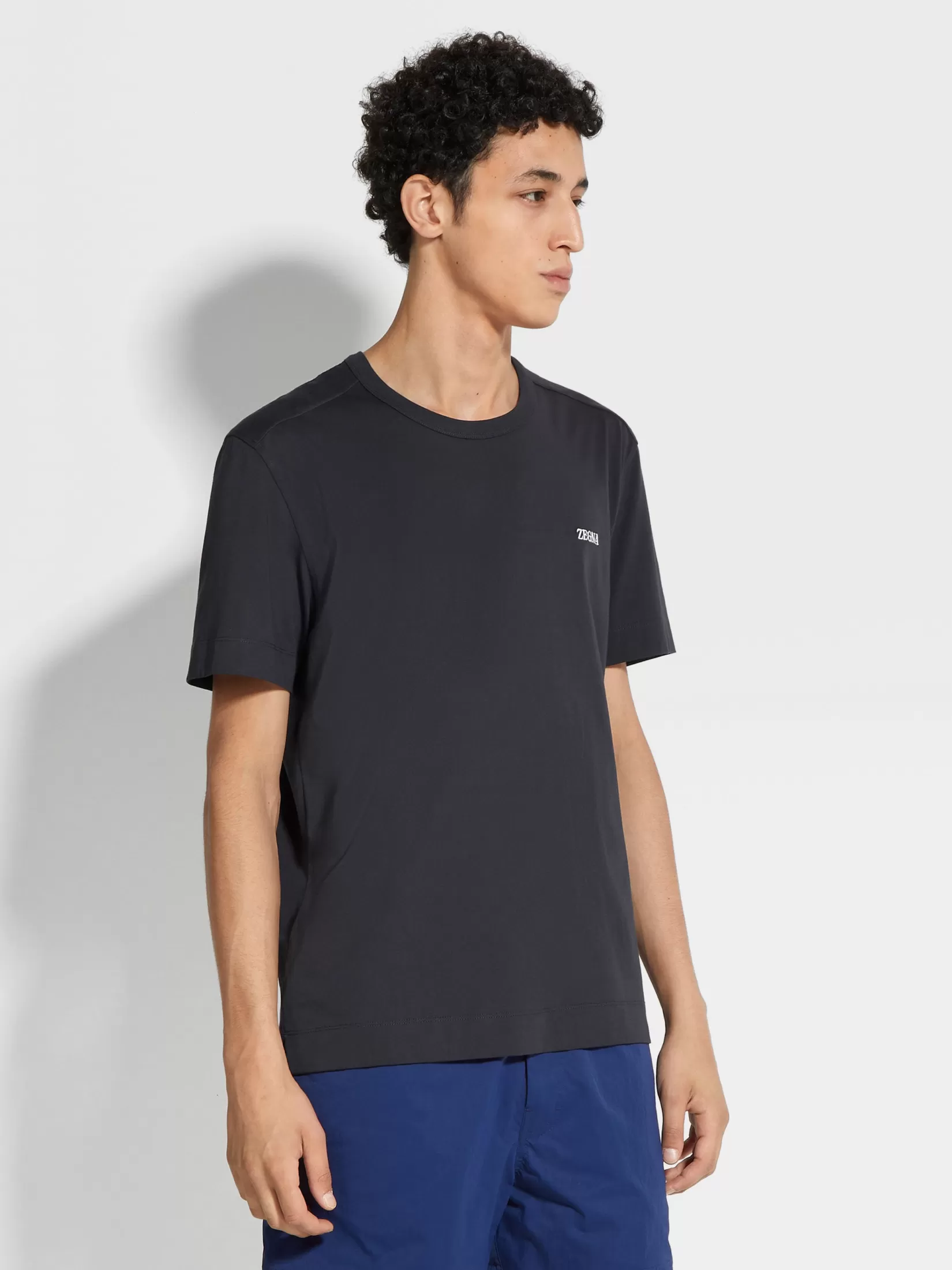 camiseta_de_algodn_color_azul_marino_3.webp Hot ZEGNA Camiseta de Algodón Color Azul Marino Azulmarino