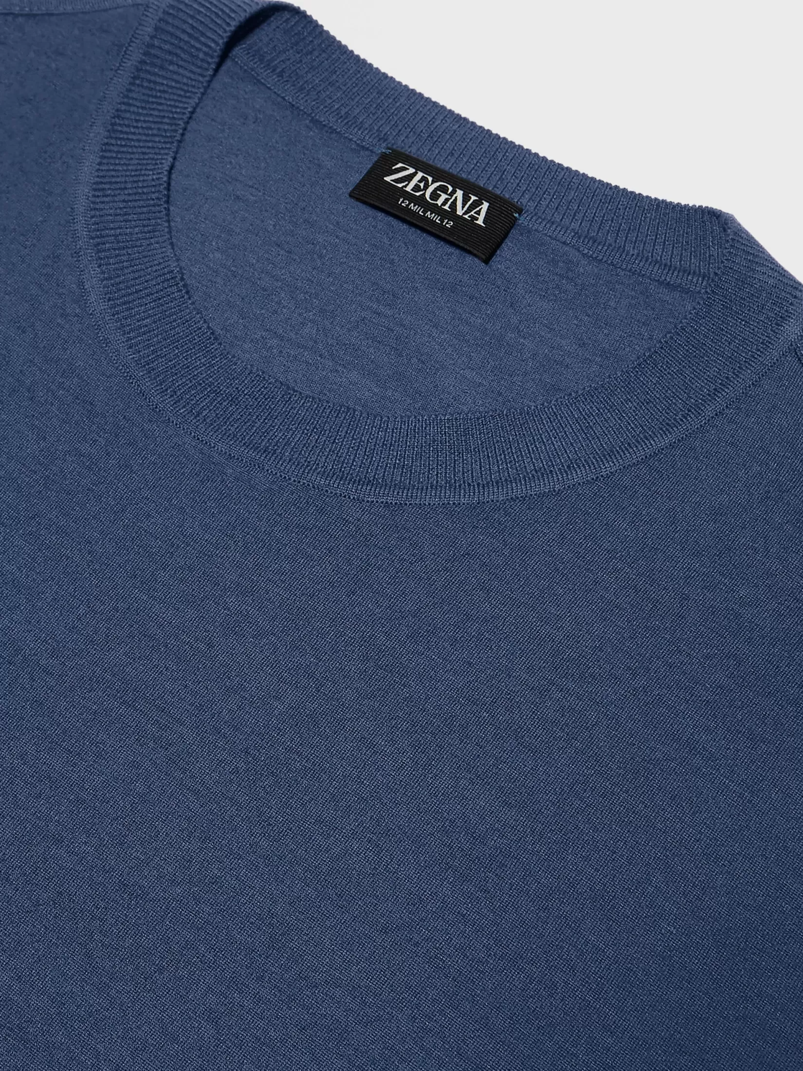 Fashion ZEGNA Camiseta de Manga Corta de Lana 12milmil12 Azul Oscuro AzulOscuro