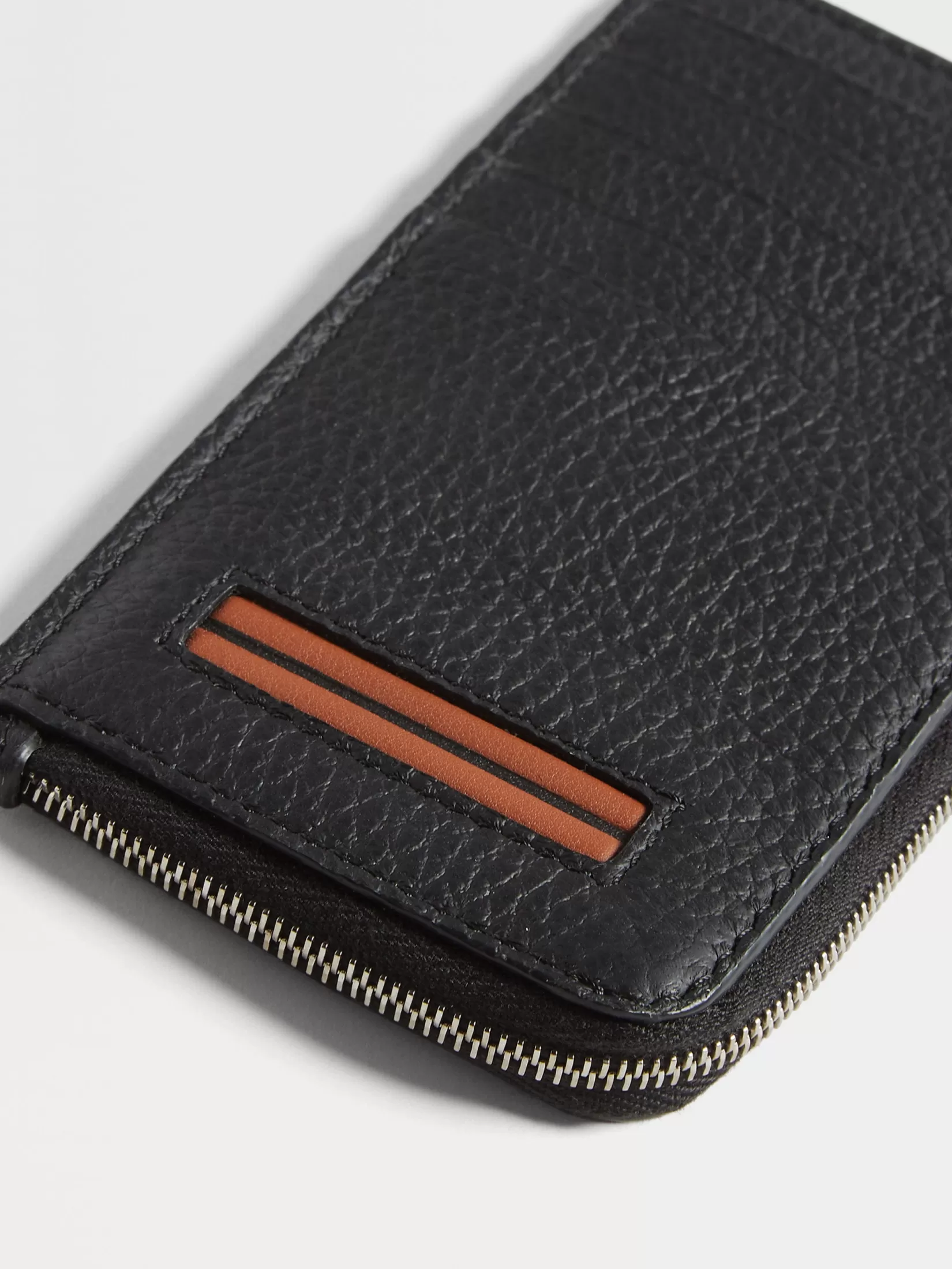 Cheap ZEGNA Cartera en Piel de Ciervo Color Negro