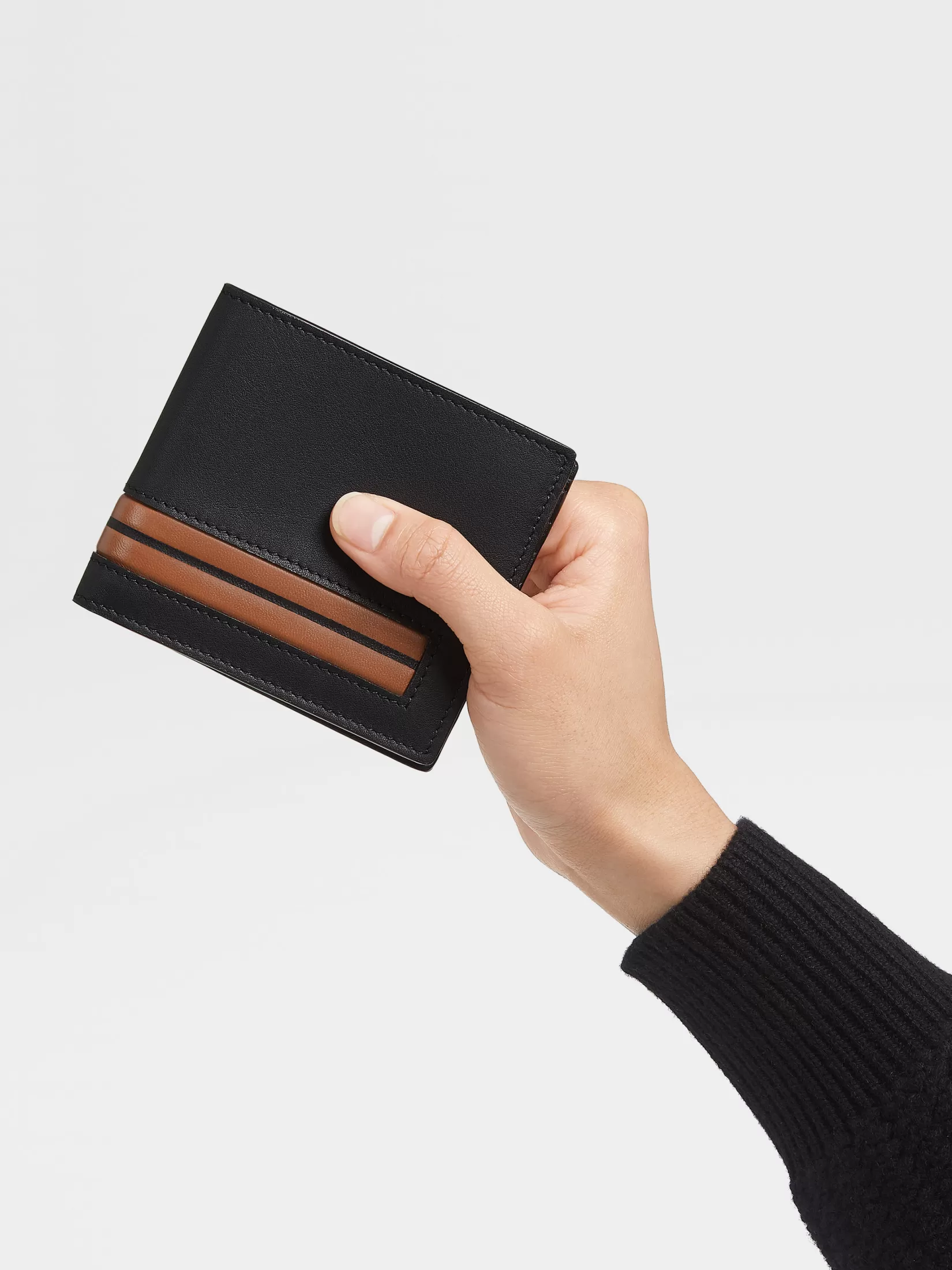 Store ZEGNA Cartera plegable en Piel Color Negro