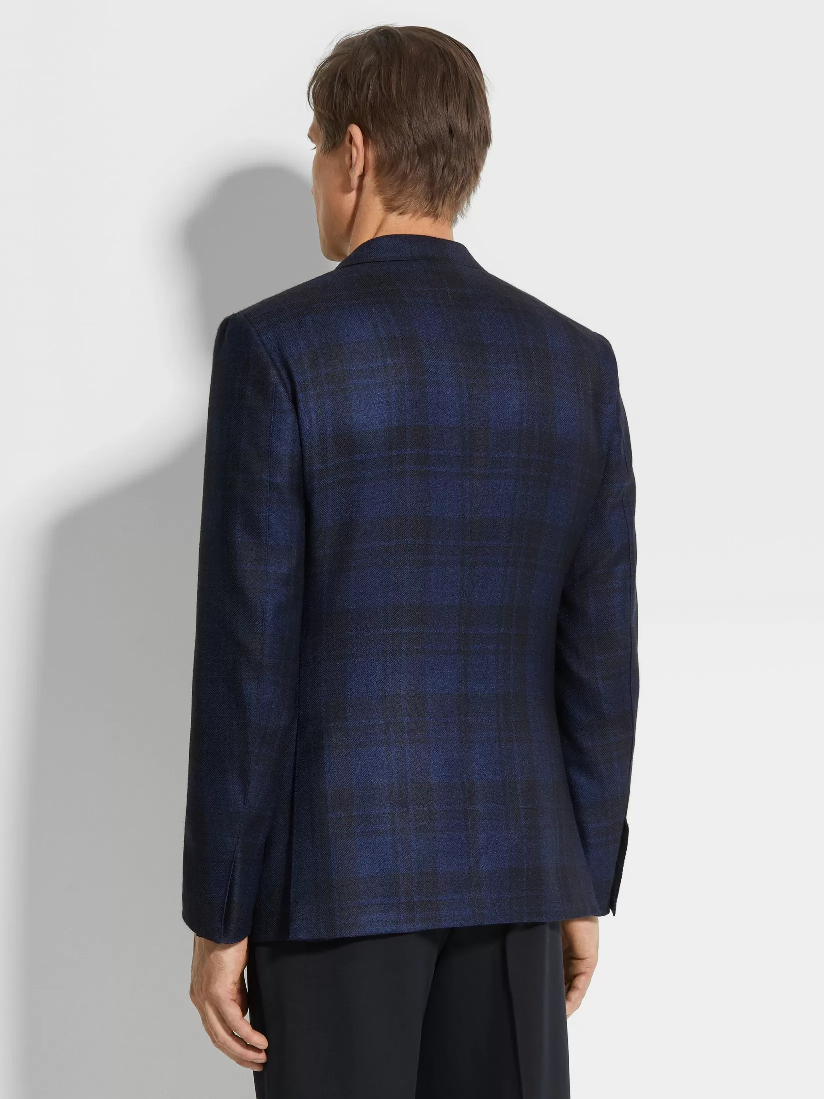Online ZEGNA Chaqueta de Cachemira y Seda Color Azul Marino y Azul Azulmarino/Azul