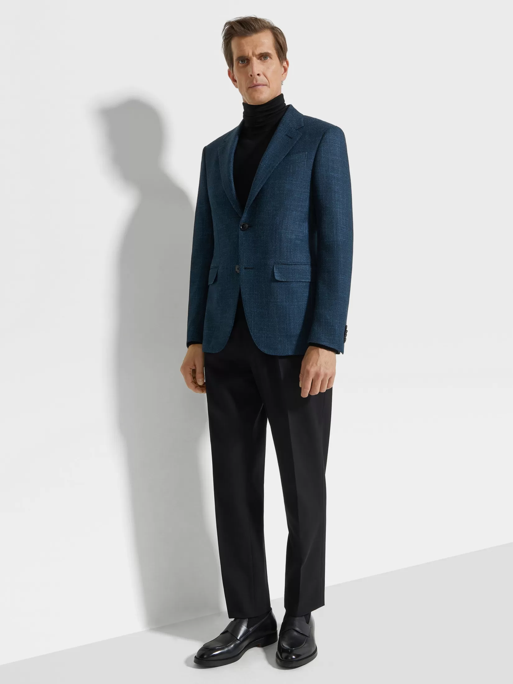 Flash Sale ZEGNA Chaqueta de Lana Seda y Cachemira Winter Crossover en Verde Azulado Oscuro Verdeazuladooscuro