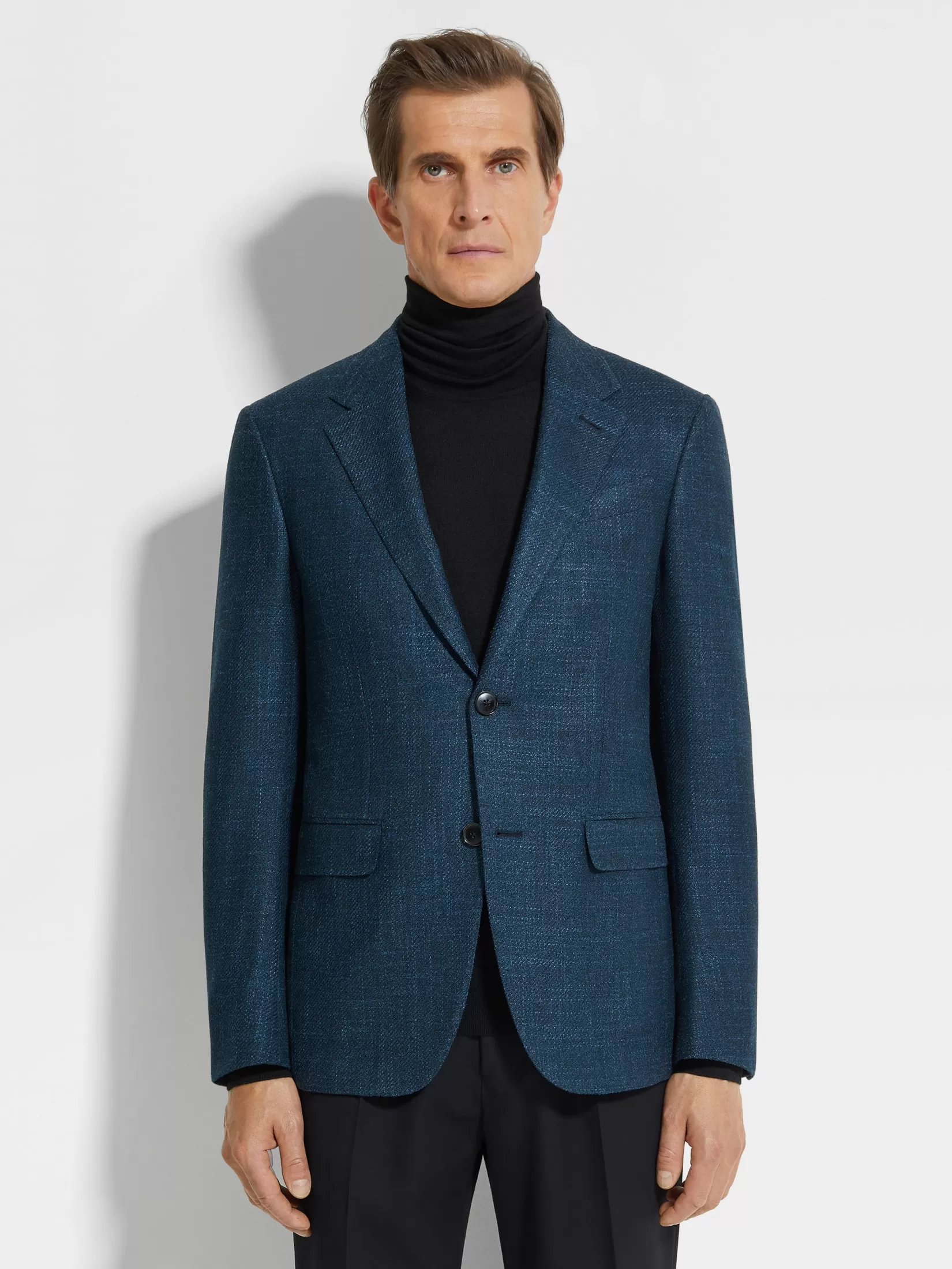 Flash Sale ZEGNA Chaqueta de Lana Seda y Cachemira Winter Crossover en Verde Azulado Oscuro Verdeazuladooscuro