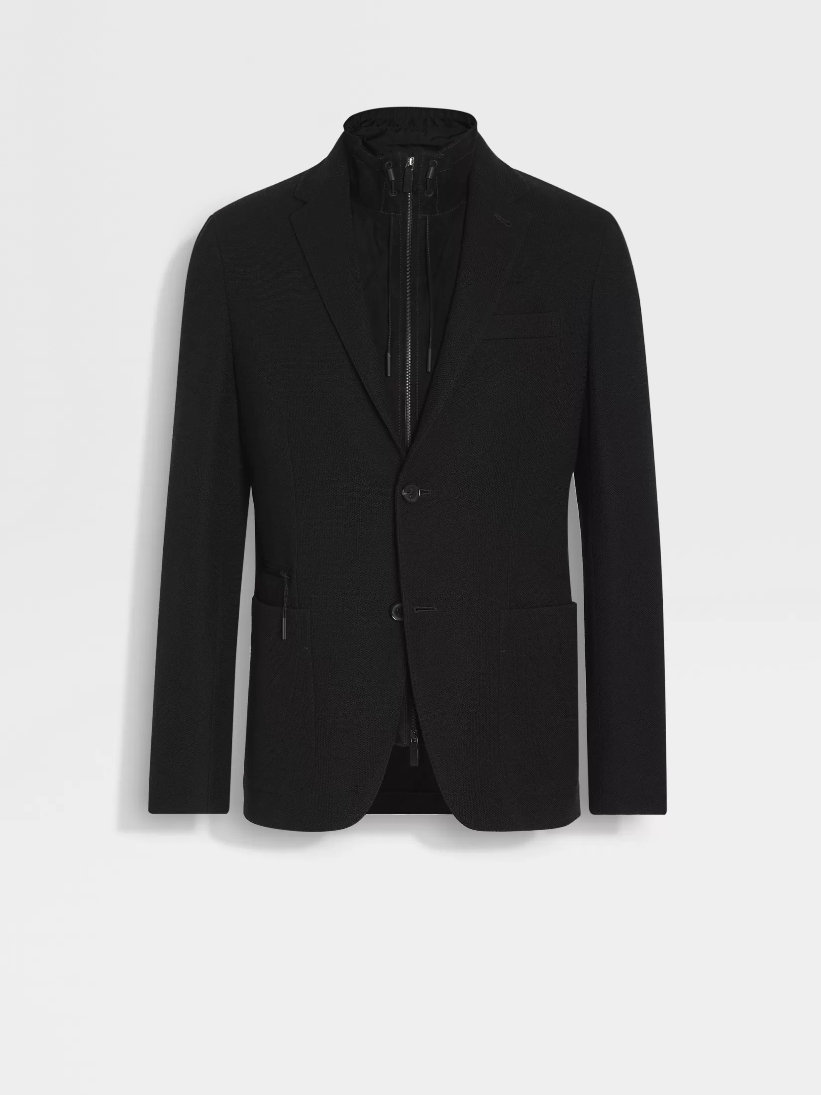 Cheap ZEGNA Chaqueta en Punto de Mezcla de Lana High Performance™ Jersey Color Negro