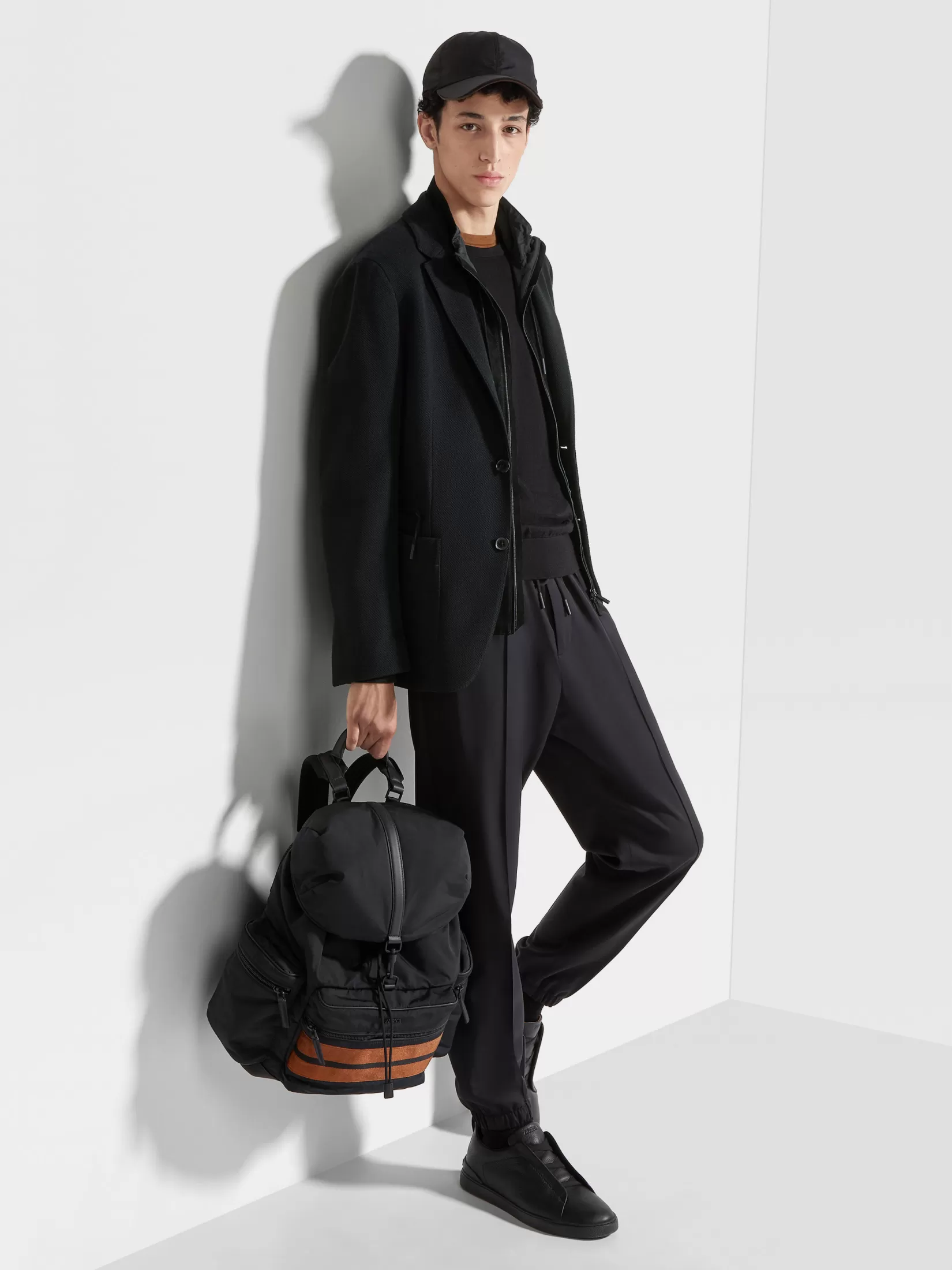 Cheap ZEGNA Chaqueta en Punto de Mezcla de Lana High Performance™ Jersey Color Negro