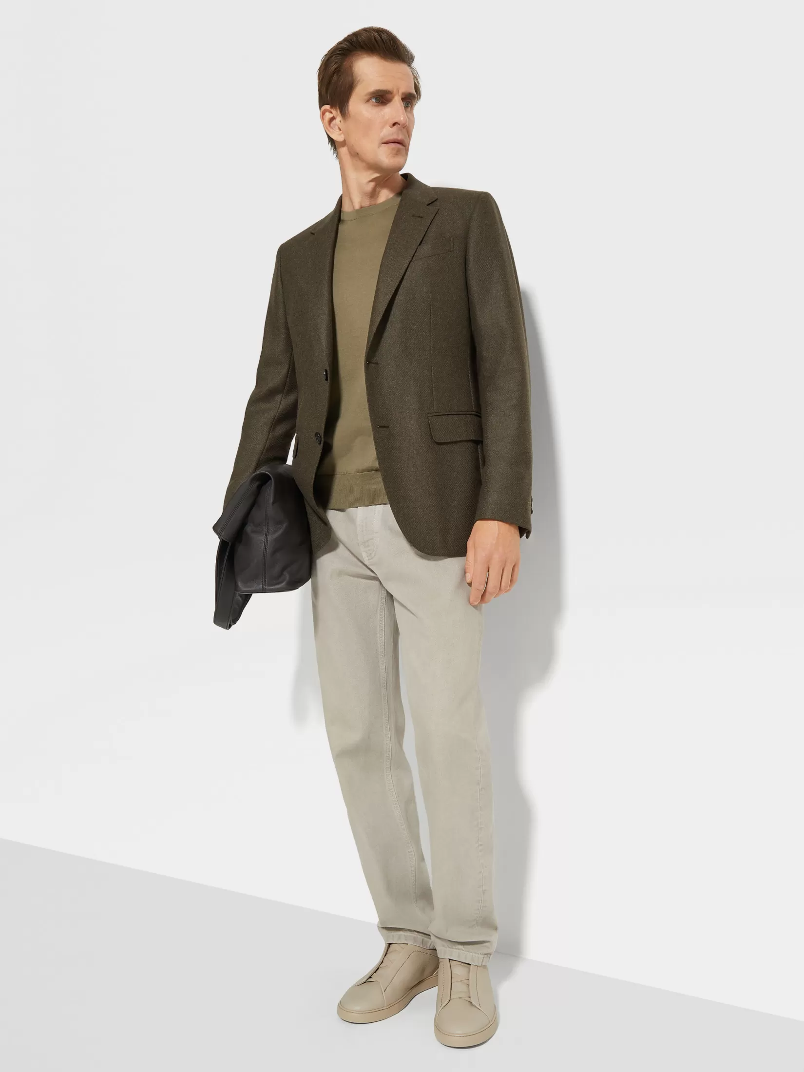 Flash Sale ZEGNA Chaqueta Oasi Cashmere en Caqui Jaspeado Caquijaspeado