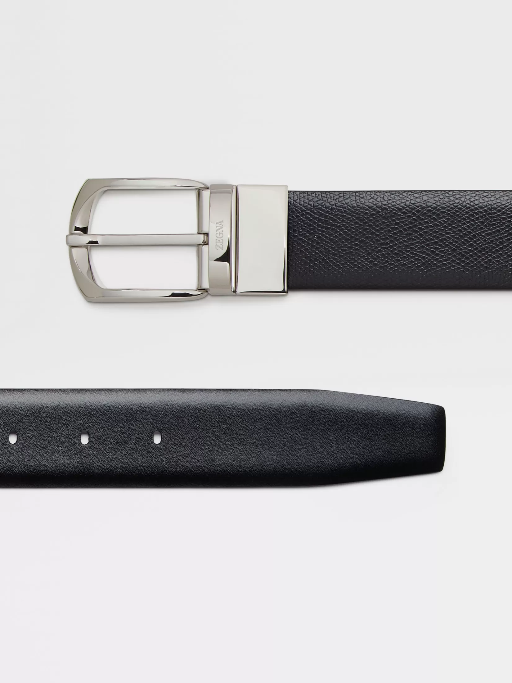 Best Sale ZEGNA Cinturón de Piel Reversible Color Negro