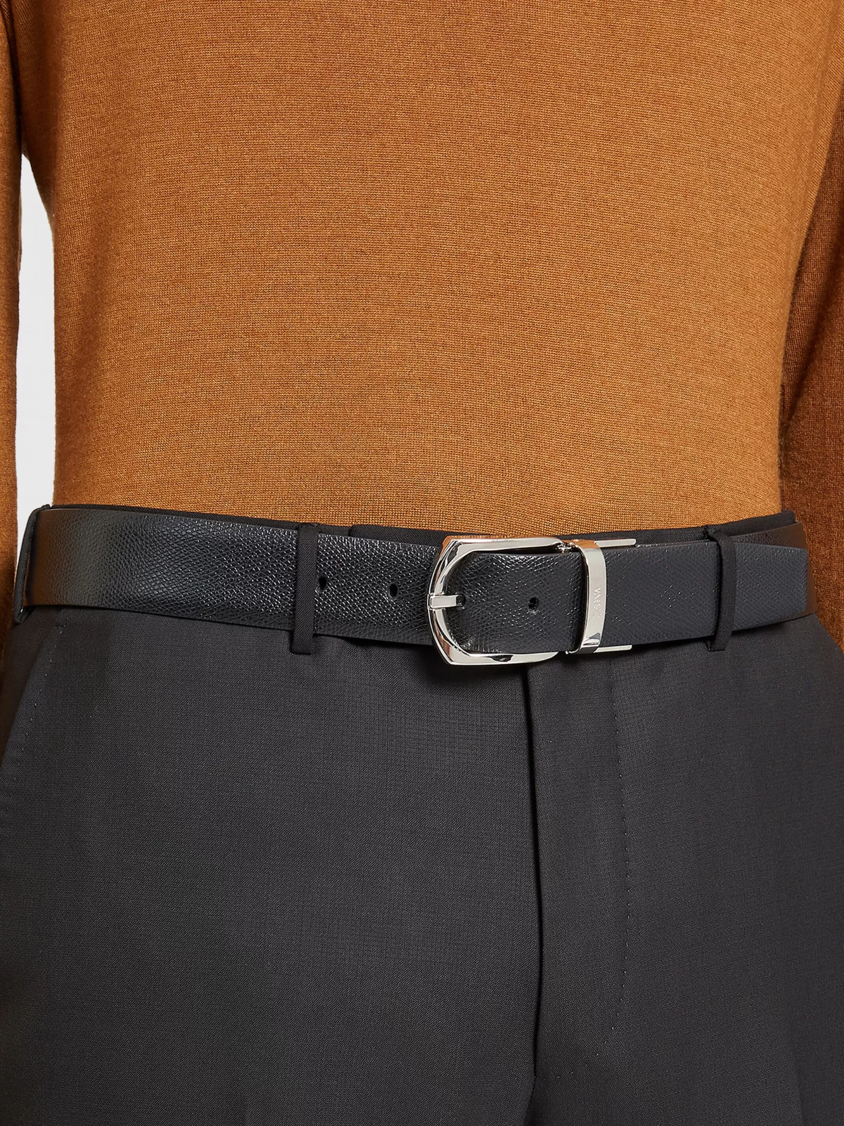 Best Sale ZEGNA Cinturón de Piel Reversible Color Negro
