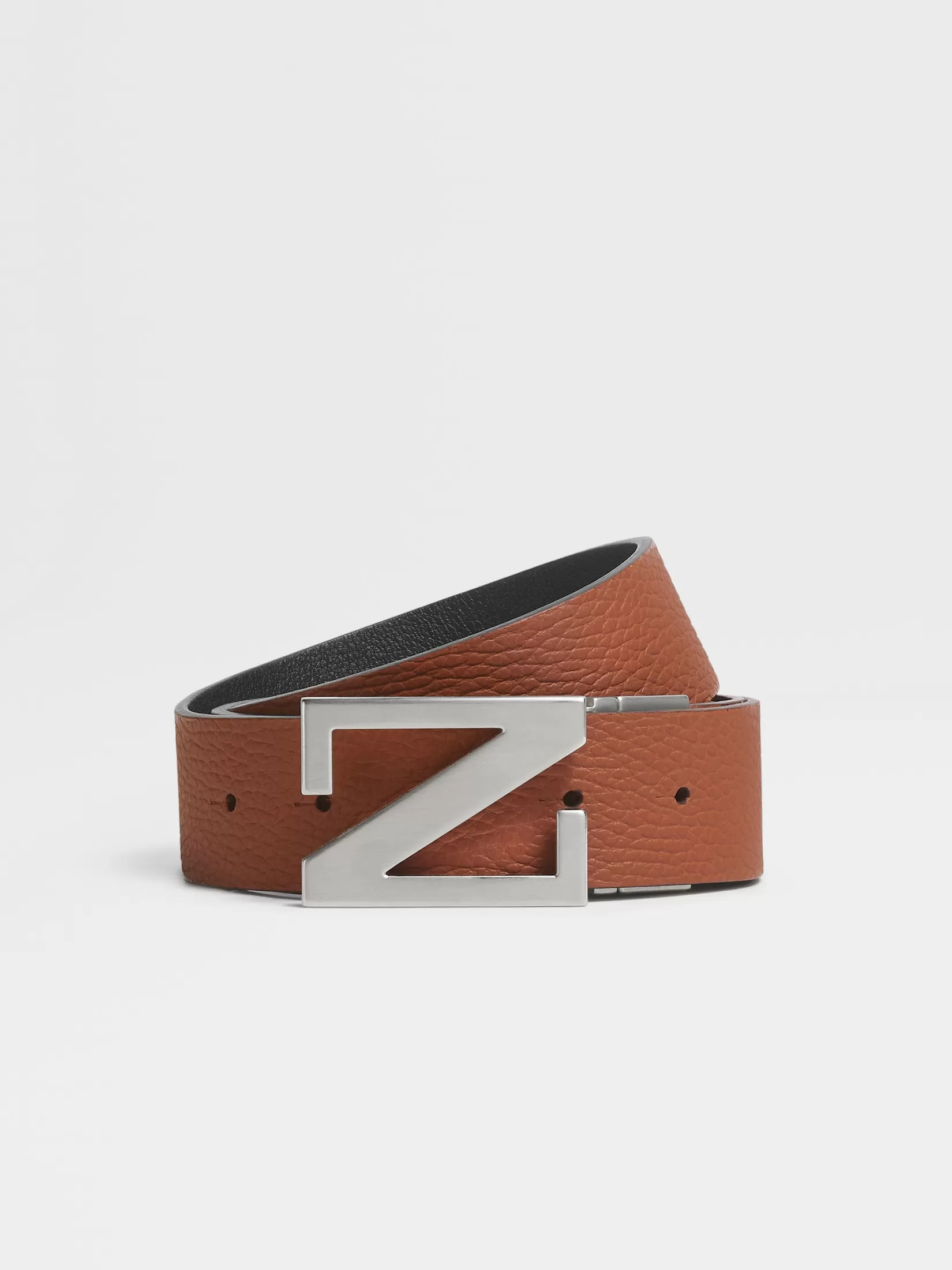 Cheap ZEGNA Cinturón de Piel Reversible Negro y Color Foliage Foliage/Negro