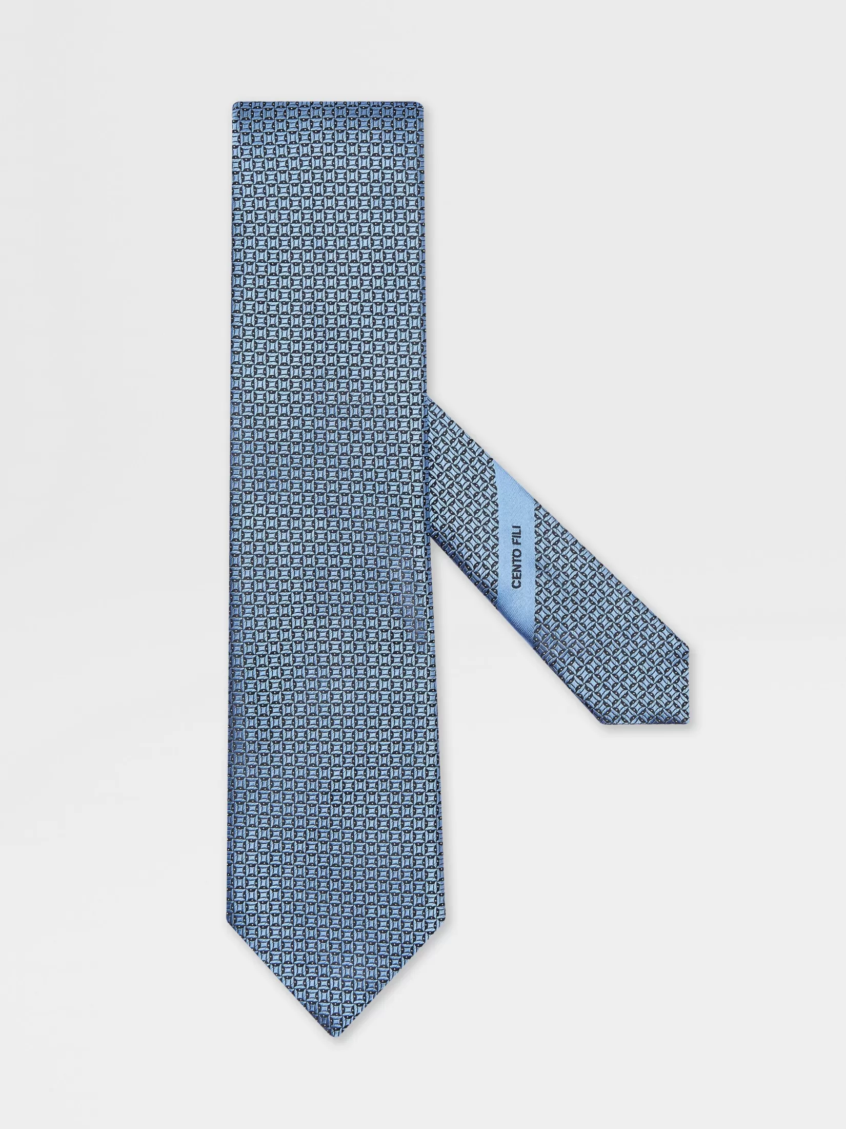 Hot ZEGNA Corbata de Seda CENTO FILI Color Azul Claro Azulclaro
