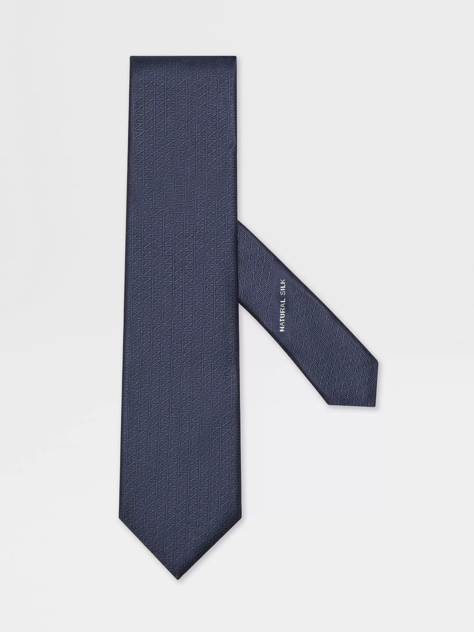 Clearance ZEGNA Corbata en Natural Silk Color Azul Oscuro Azuloscuro