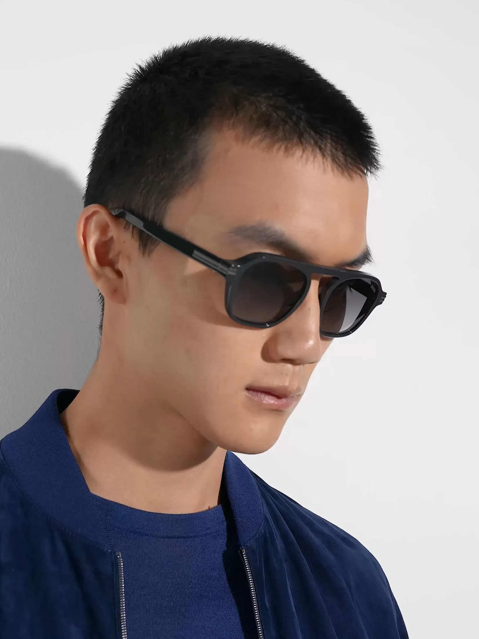 Cheap ZEGNA Gafas de Sol Aurora II en Acetato Gris Asfalto Grisasfalto