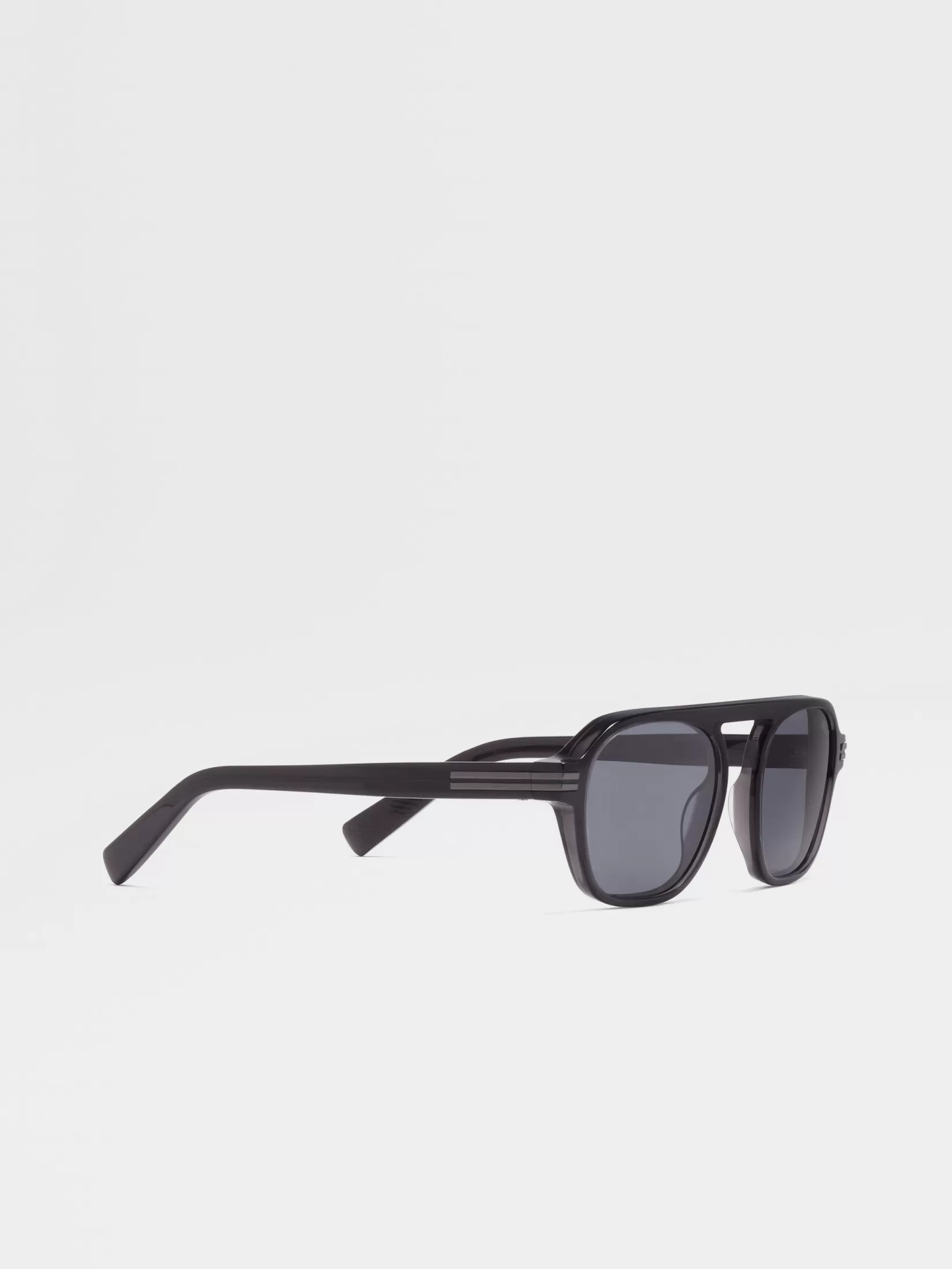 Shop ZEGNA Gafas de Sol Aurora II en Acetato Gris Oscuro Transparente Grisoscurotransparente