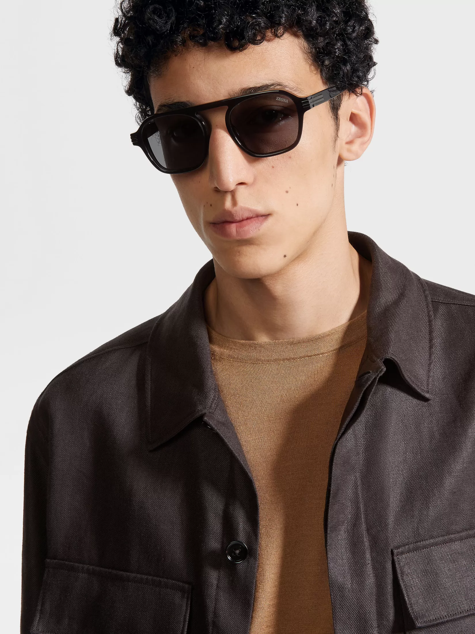 Shop ZEGNA Gafas de Sol Aurora II en Acetato Gris Oscuro Transparente Grisoscurotransparente