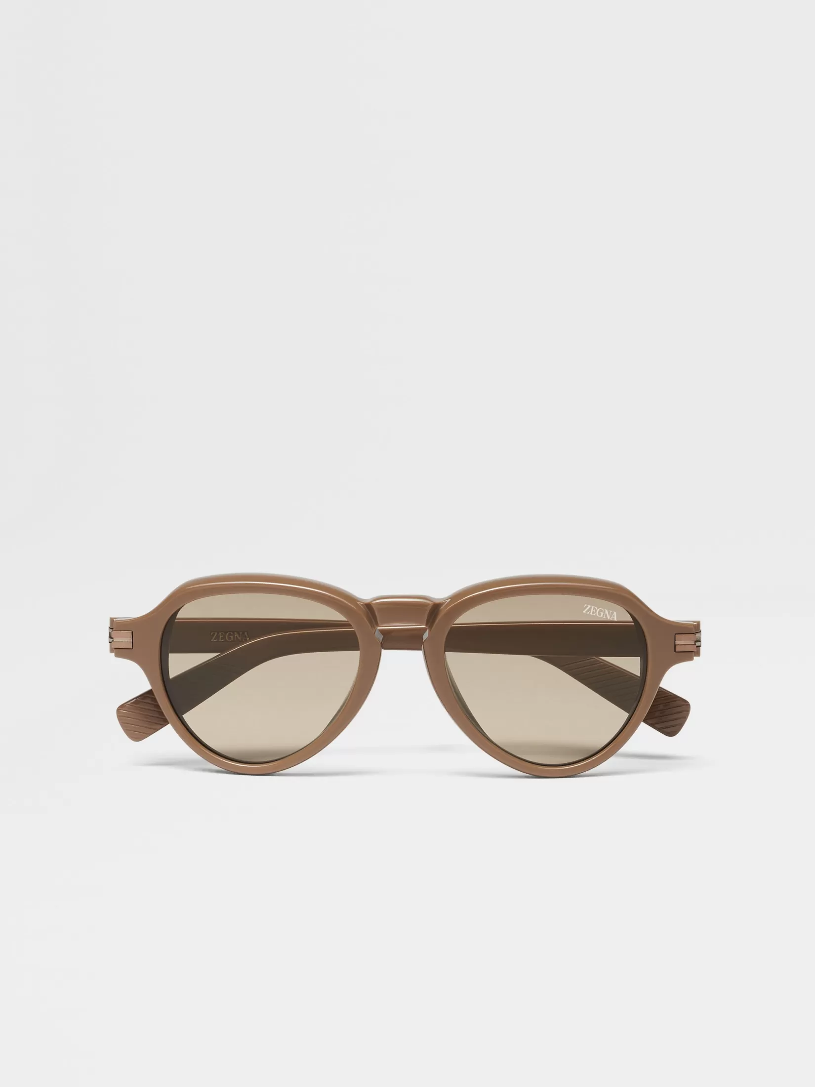 Cheap ZEGNA Gafas de Sol en Acetato Marrón Claro Marrónclaro