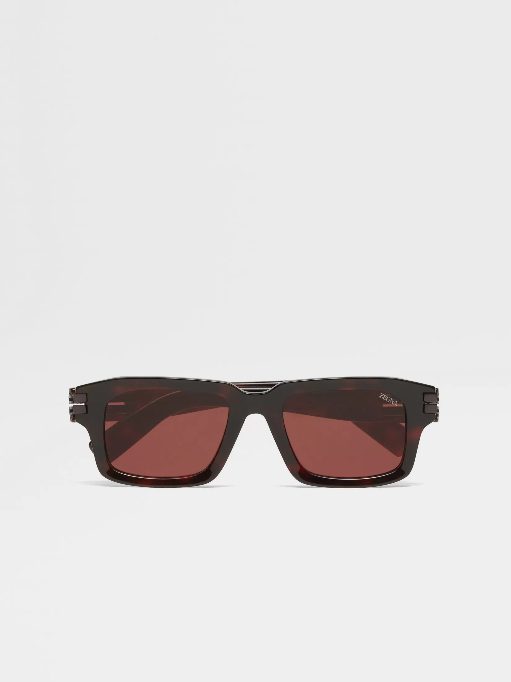 Sale ZEGNA Gafas de Sol en Acetato Rojo Habana Rojohabana