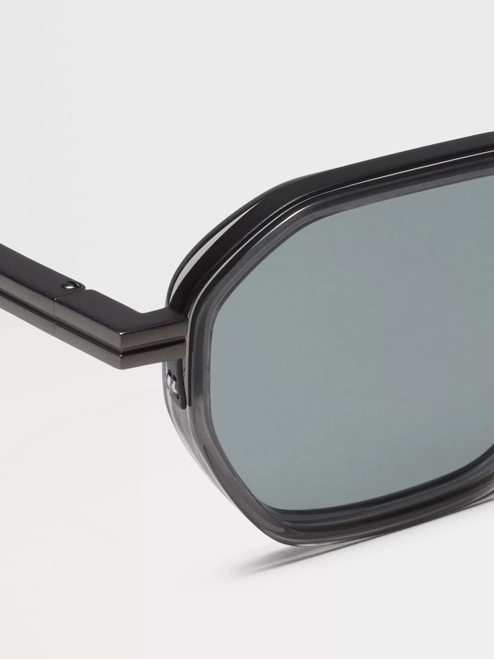 Cheap ZEGNA Gafas de Sol en Acetato y Metal Color Gris Transparente Gristransparente