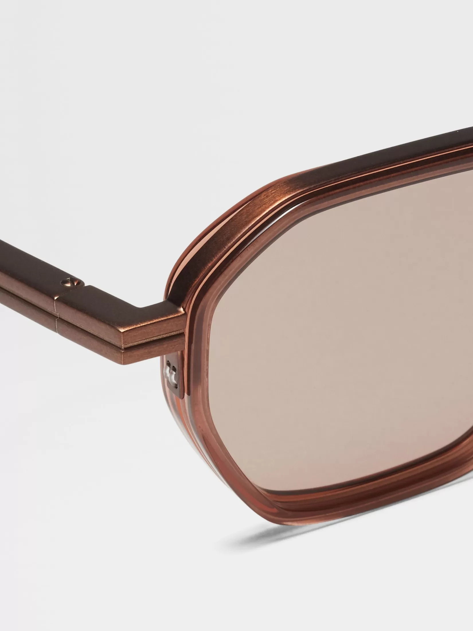 Store ZEGNA Gafas de Sol en Acetato y Metal Color Marrón Transparente Marróntransparente