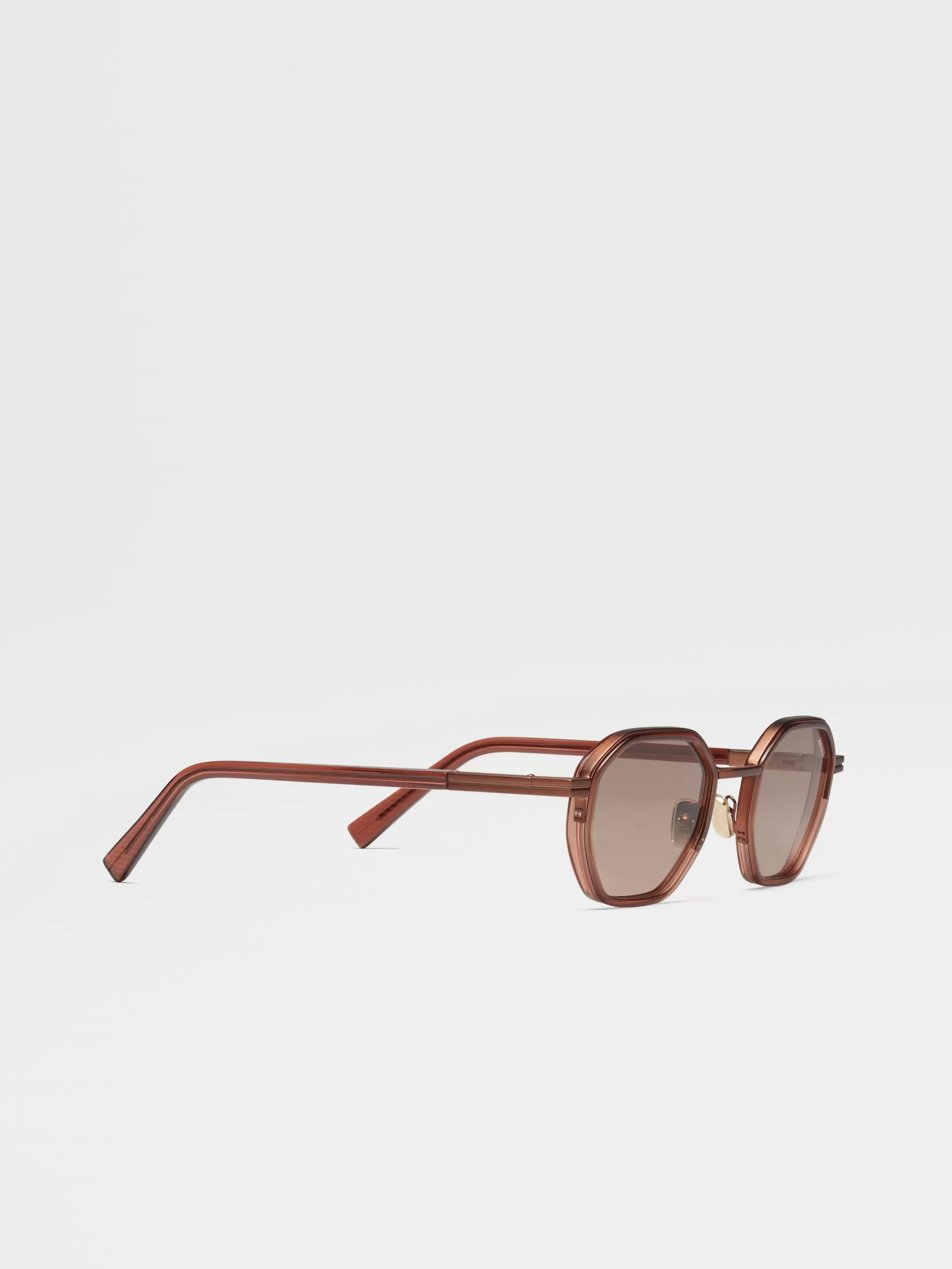 Store ZEGNA Gafas de Sol en Acetato y Metal Color Marrón Transparente Marróntransparente