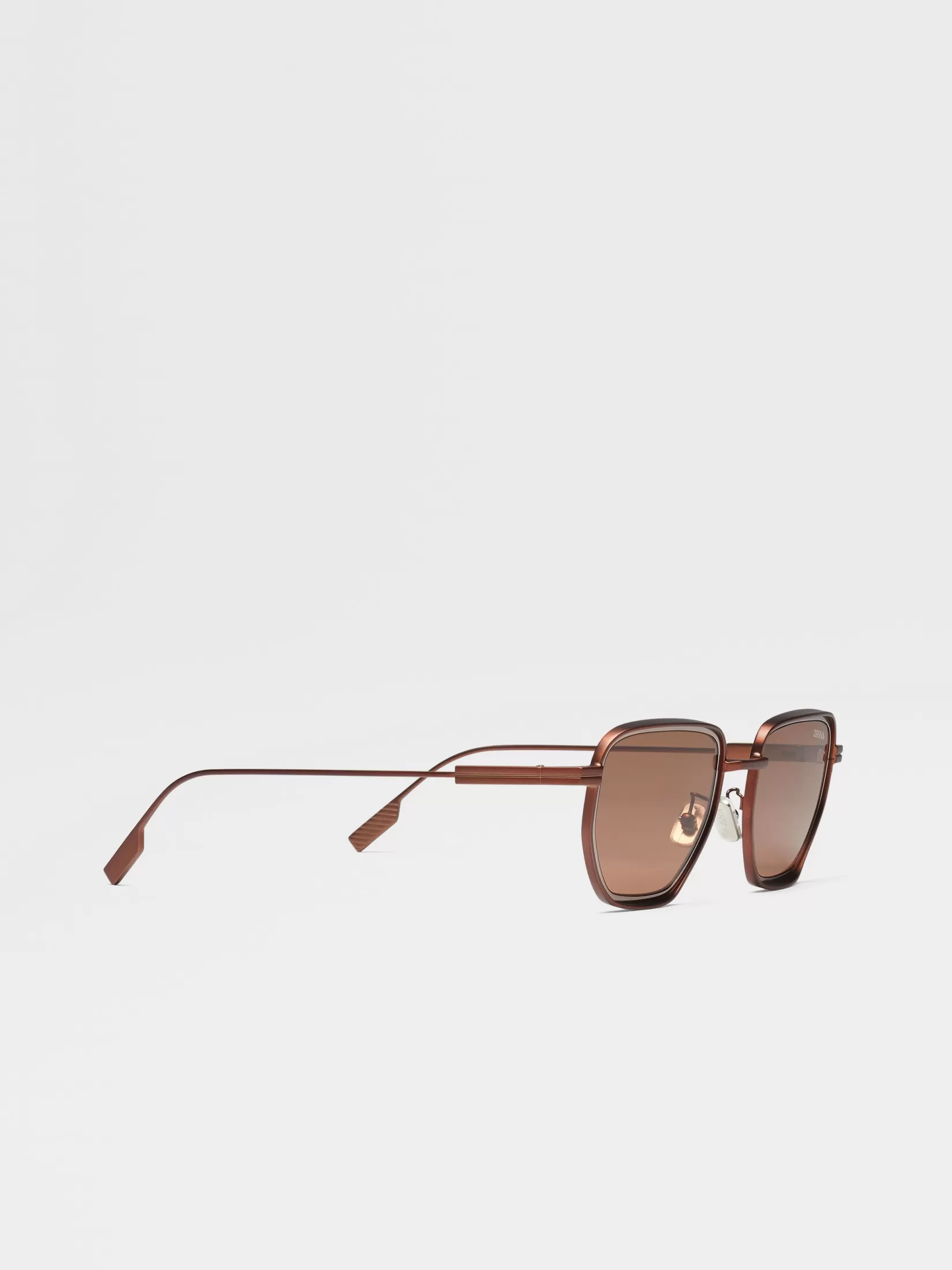 Fashion ZEGNA Gafas de Sol en Metal Color Foliage Anilina Satinado Foliageanilinasatinado