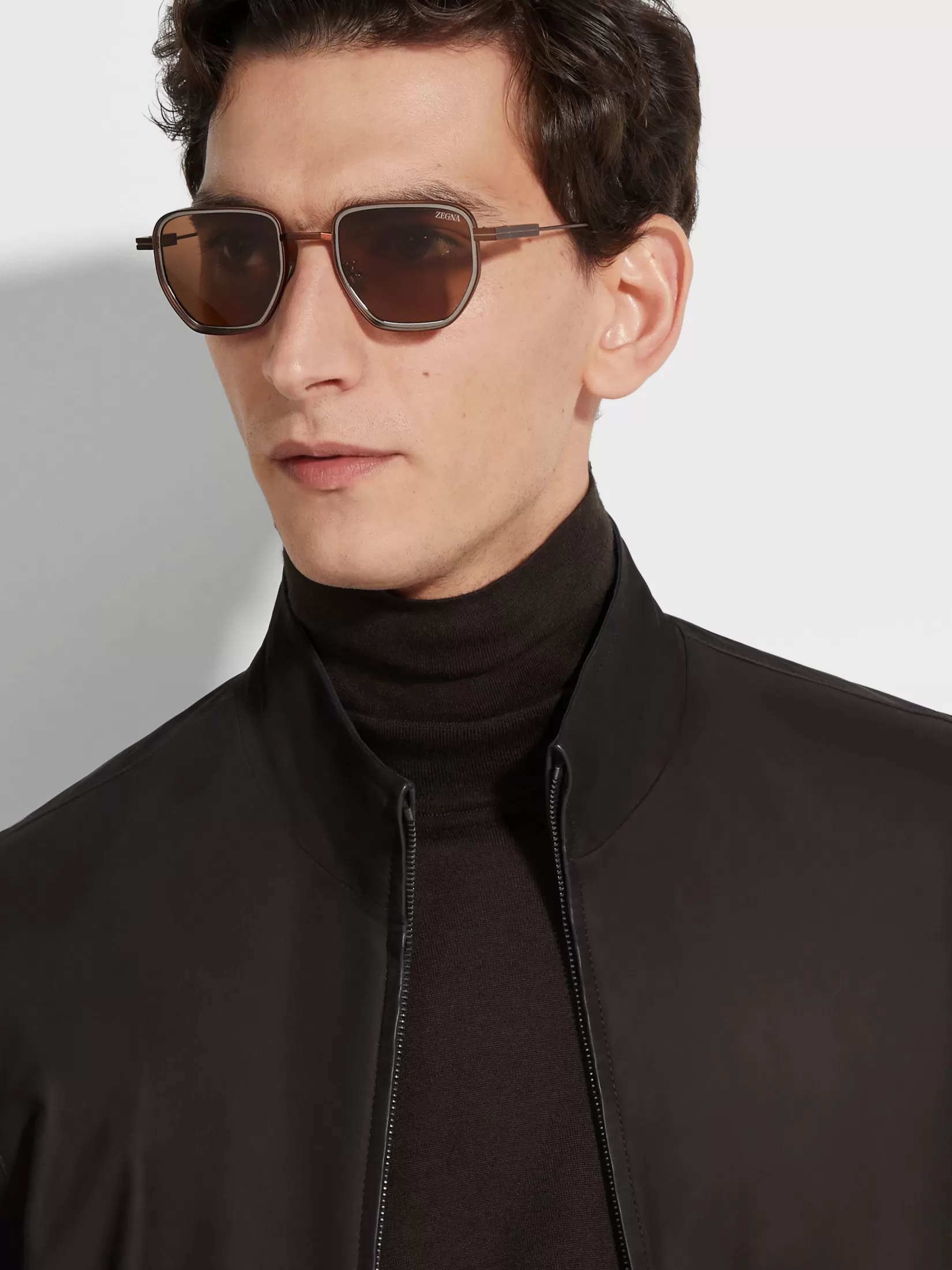 Fashion ZEGNA Gafas de Sol en Metal Color Foliage Anilina Satinado Foliageanilinasatinado