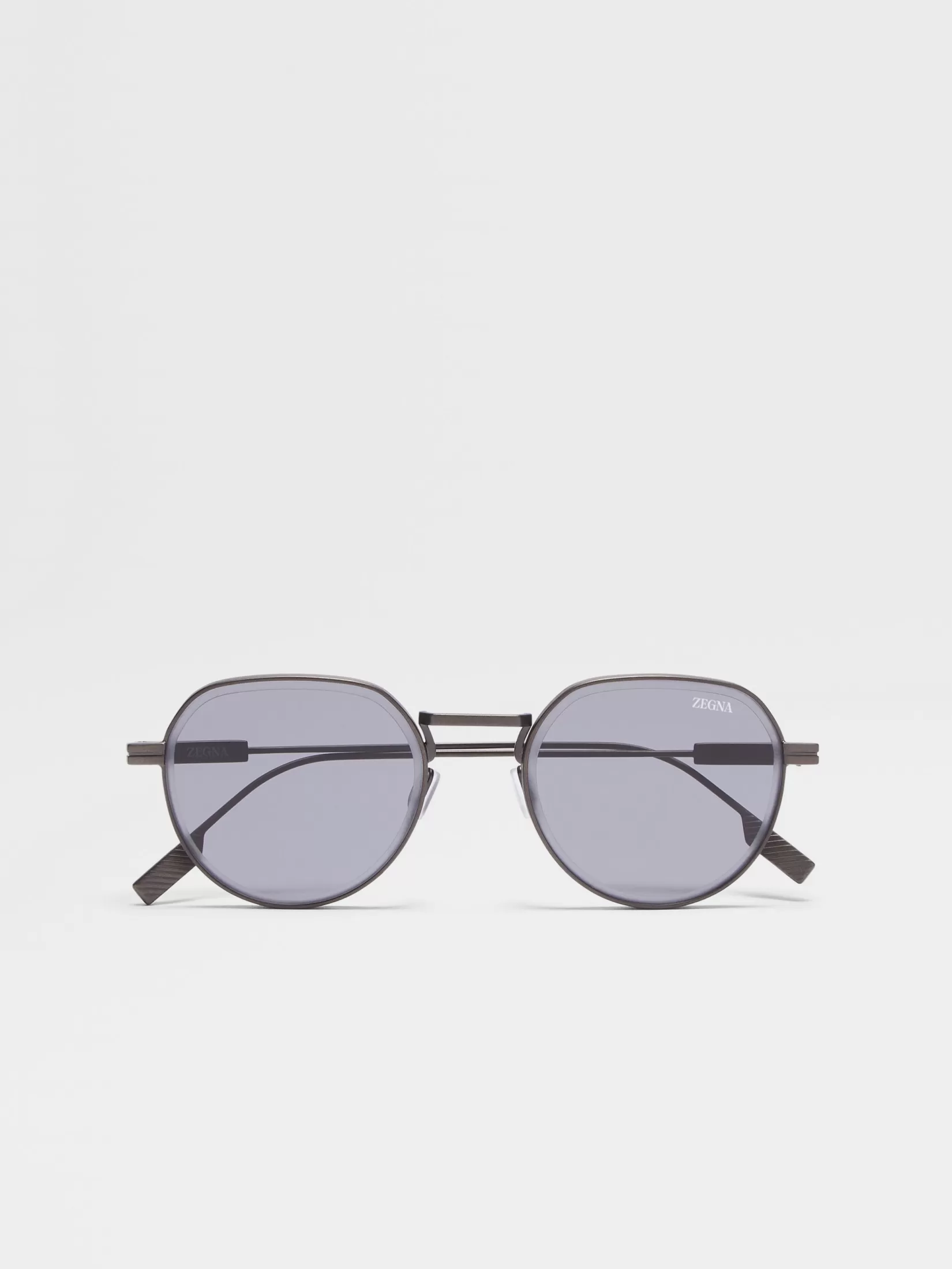 Outlet ZEGNA Gafas de Sol en Metal Gris Plomizo Grisplomizo