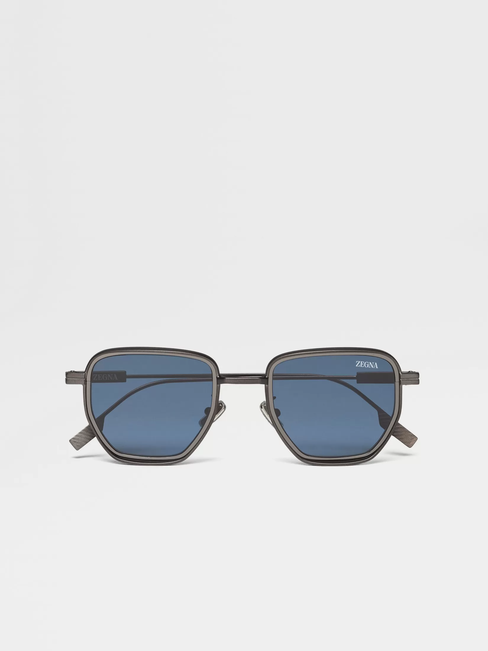 Discount ZEGNA Gafas de Sol en Metal Gris Plomizo Satinado Grisplomizosatinado