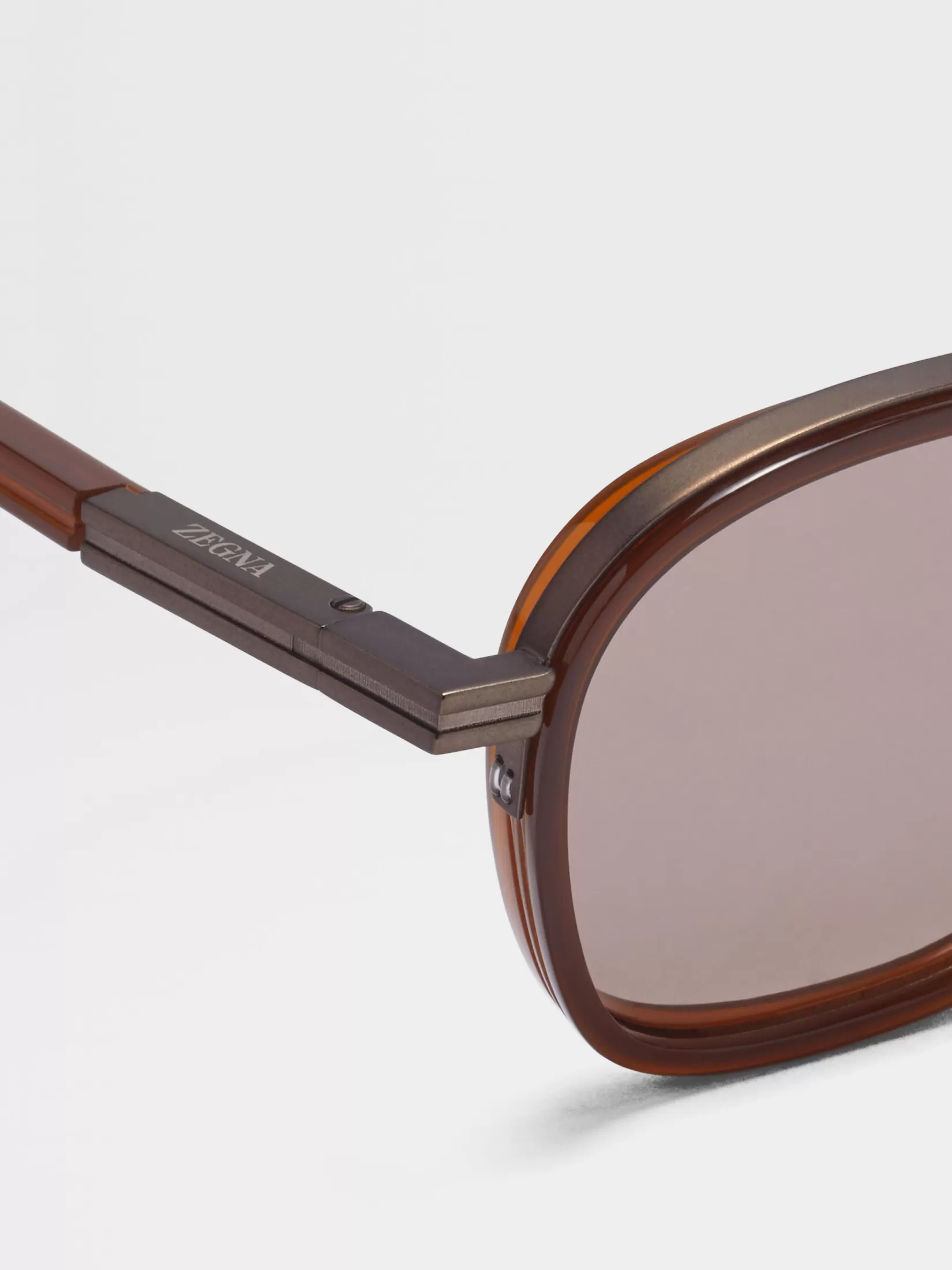 Outlet ZEGNA Gafas de Sol Orizzonte I en Acetato y Metal Color Foliage Oscuro Foliageoscuro