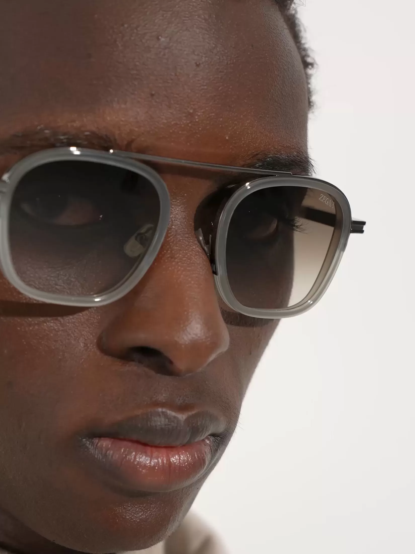 Store ZEGNA Gafas de Sol Orizzonte I en Acetato y Metal Color Gris